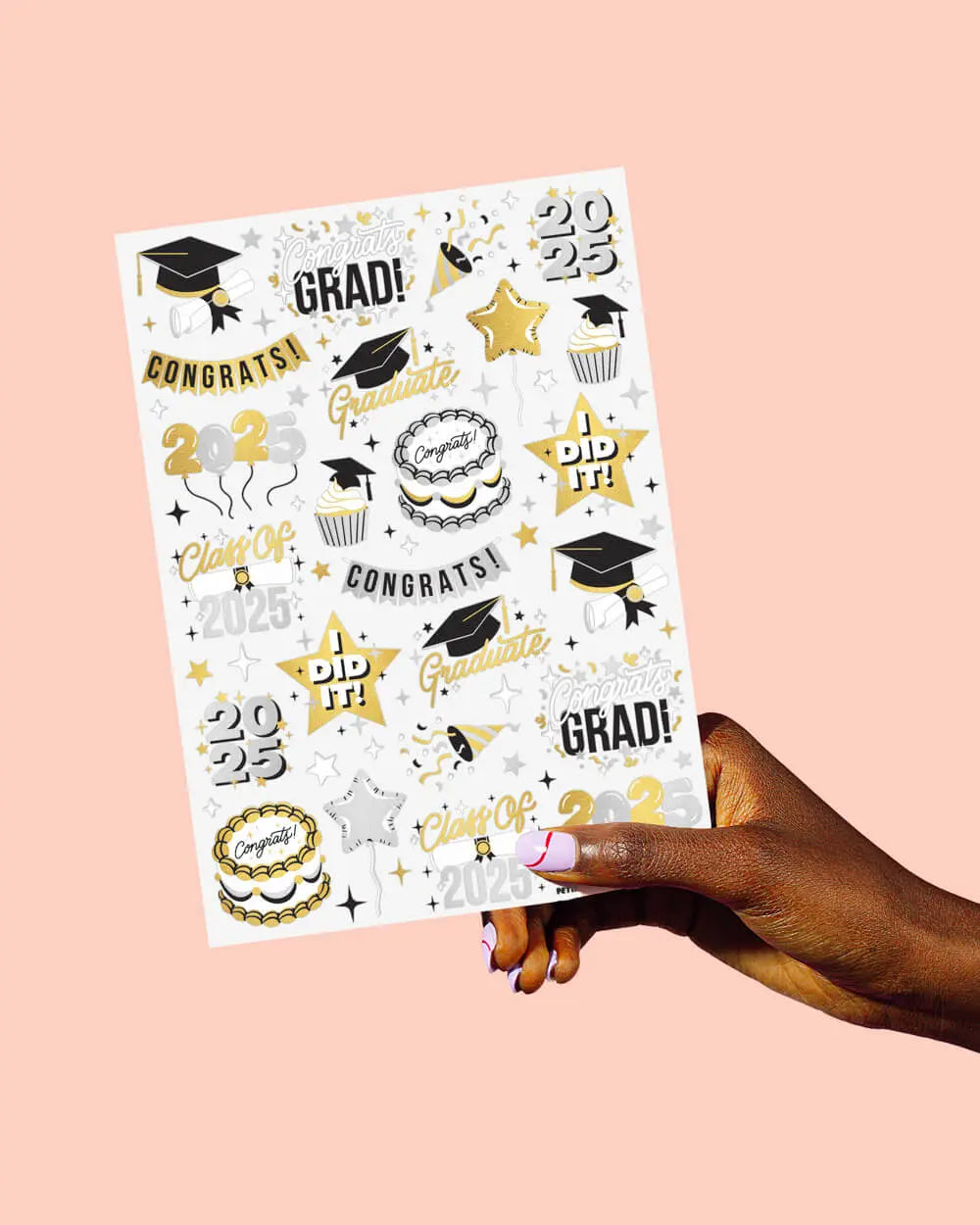 Class of '25 Tats - 48 foil temporary tattoos xo, Fetti