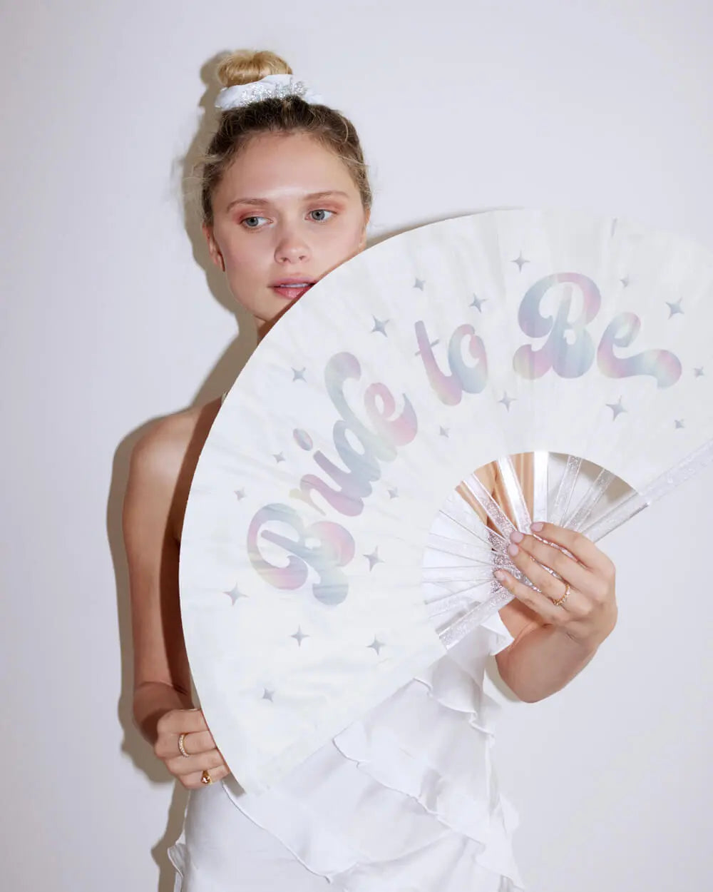 Cloud Nine Fan - iridescent folding fan xo, Fetti