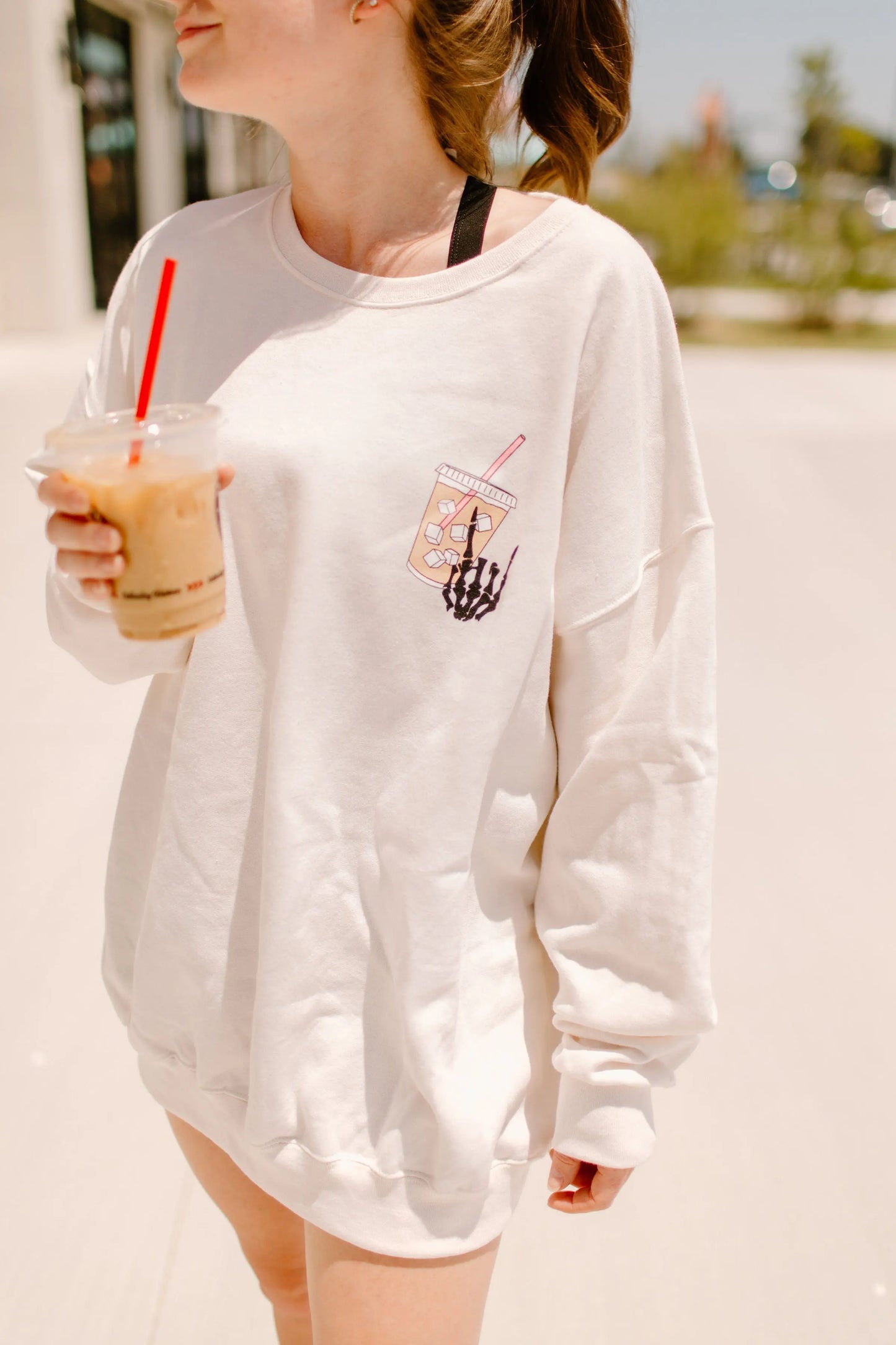 Coffee and Anxiety Graphic Crewneck Shop Karma Tees