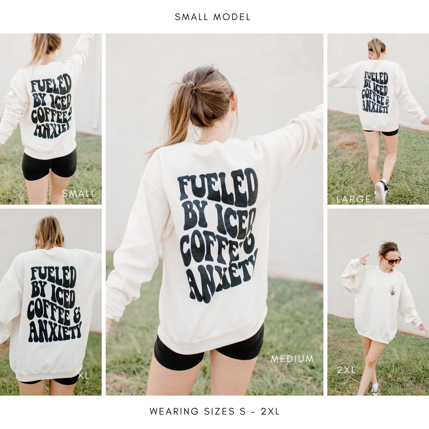 Coffee and Anxiety Graphic Crewneck Shop Karma Tees