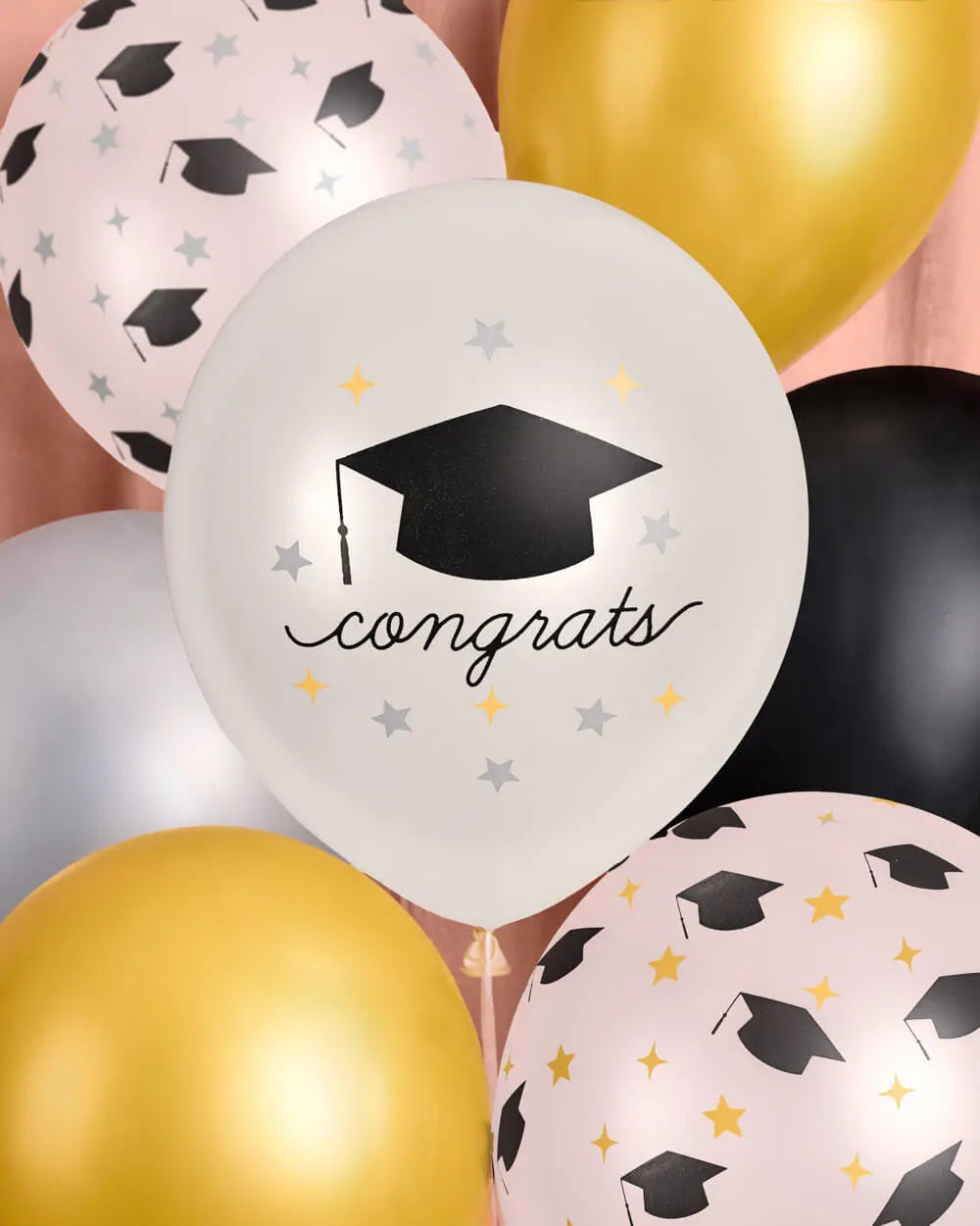 Congrats Grad Balloon Pack - 24 latex balloons xo, Fetti