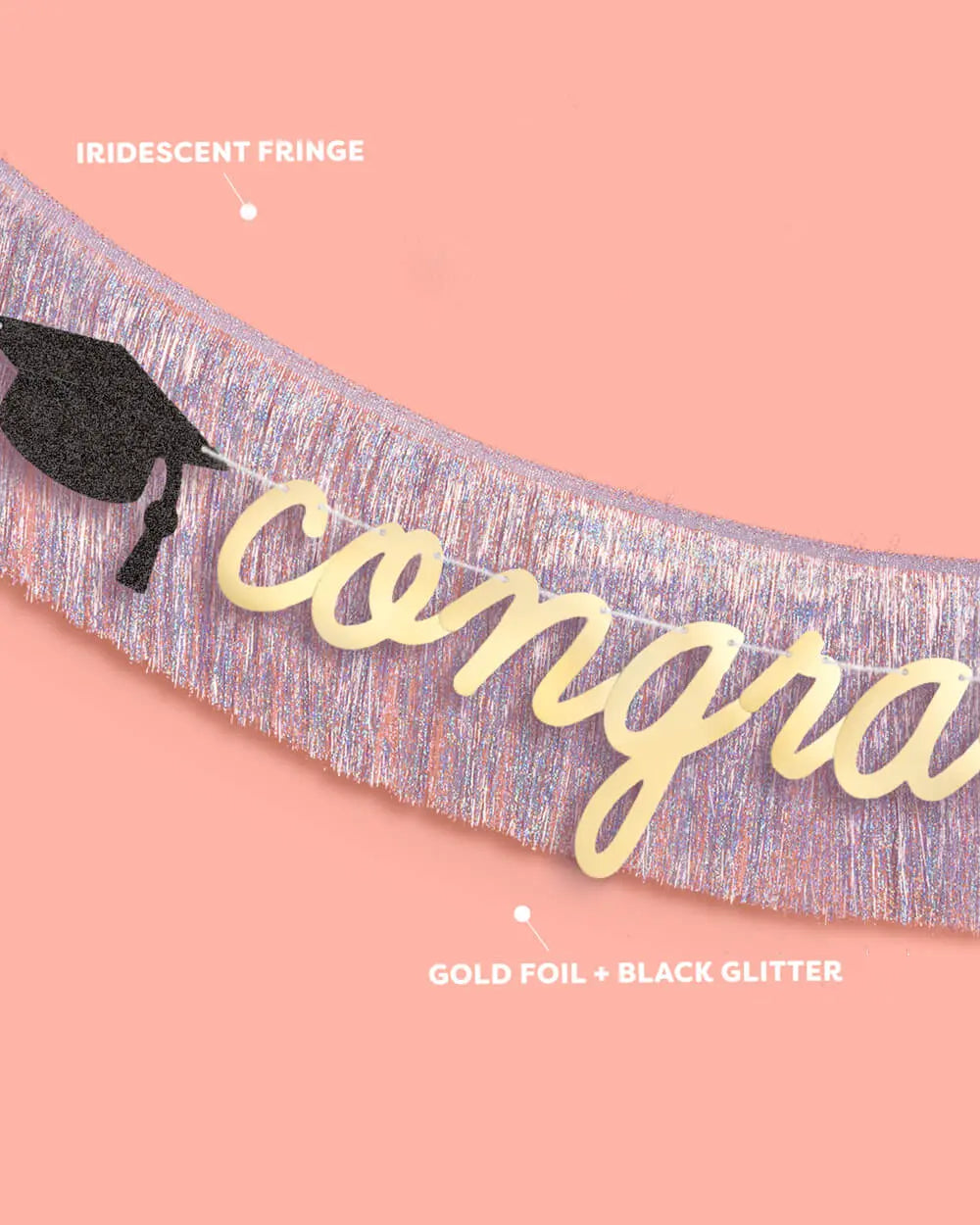 Congrats Grad Banner - two piece banner xo, Fetti