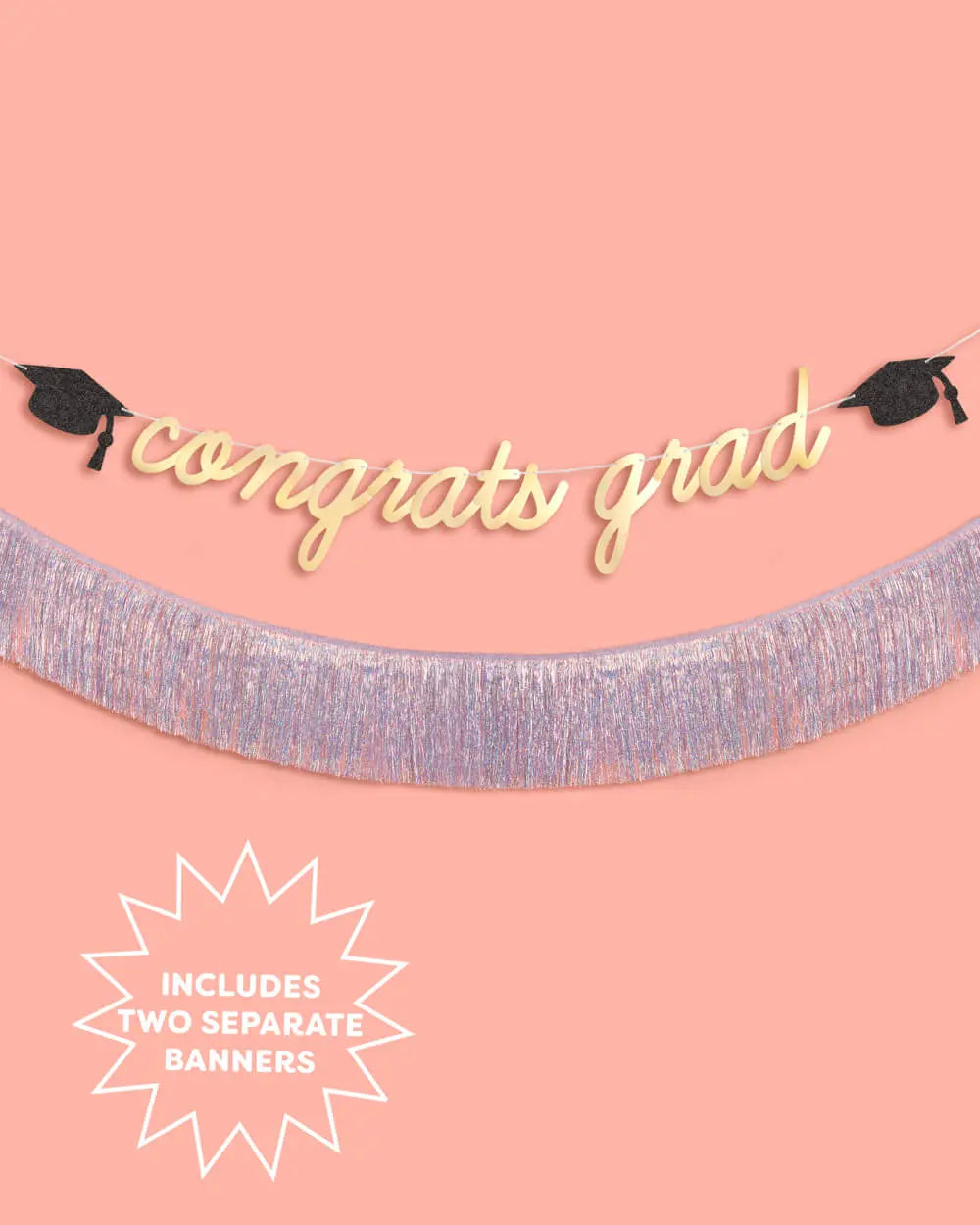 Congrats Grad Banner - two piece banner xo, Fetti