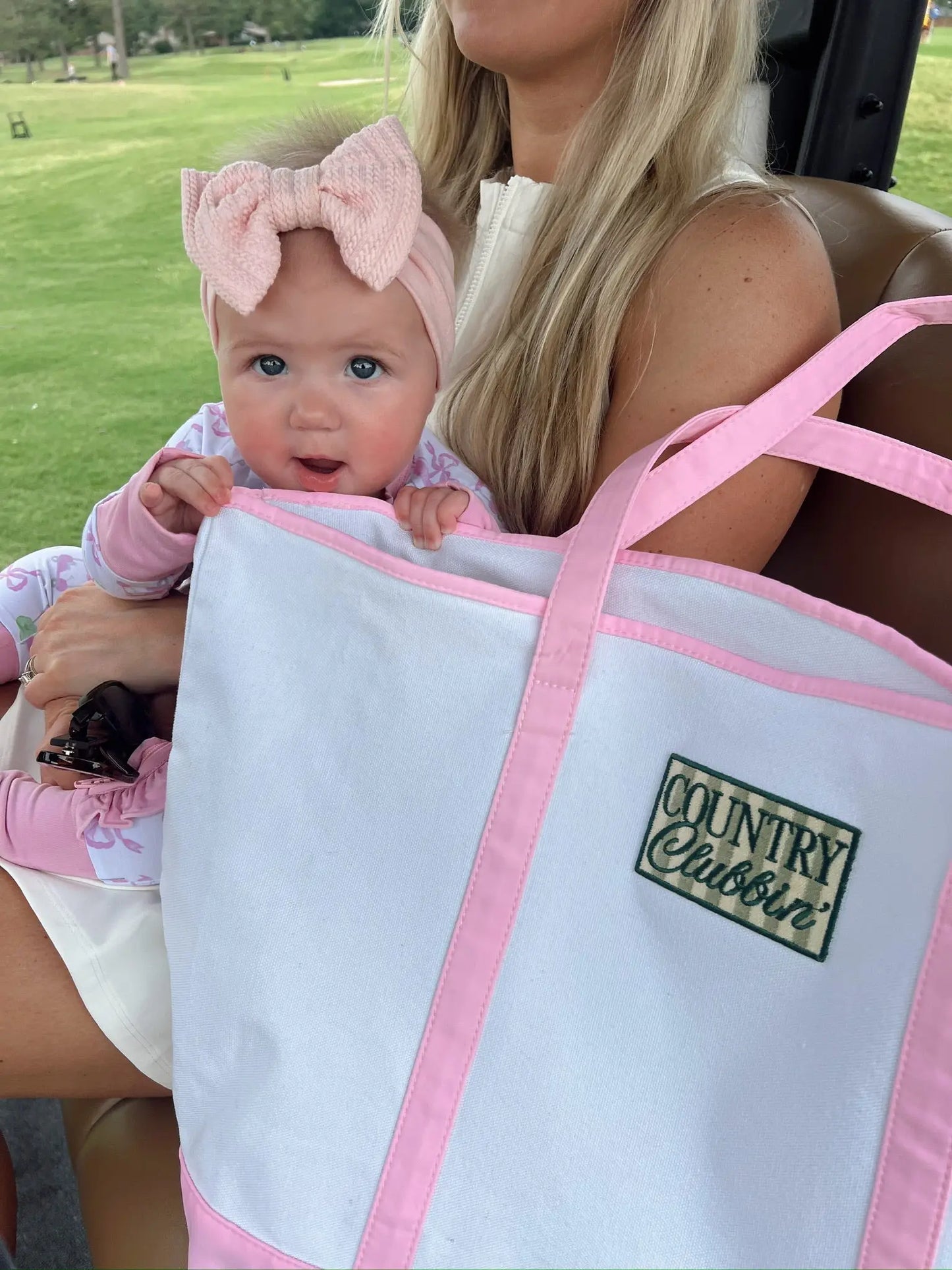Country Clubbin' - Pink Canvas Tote KenzKustomz