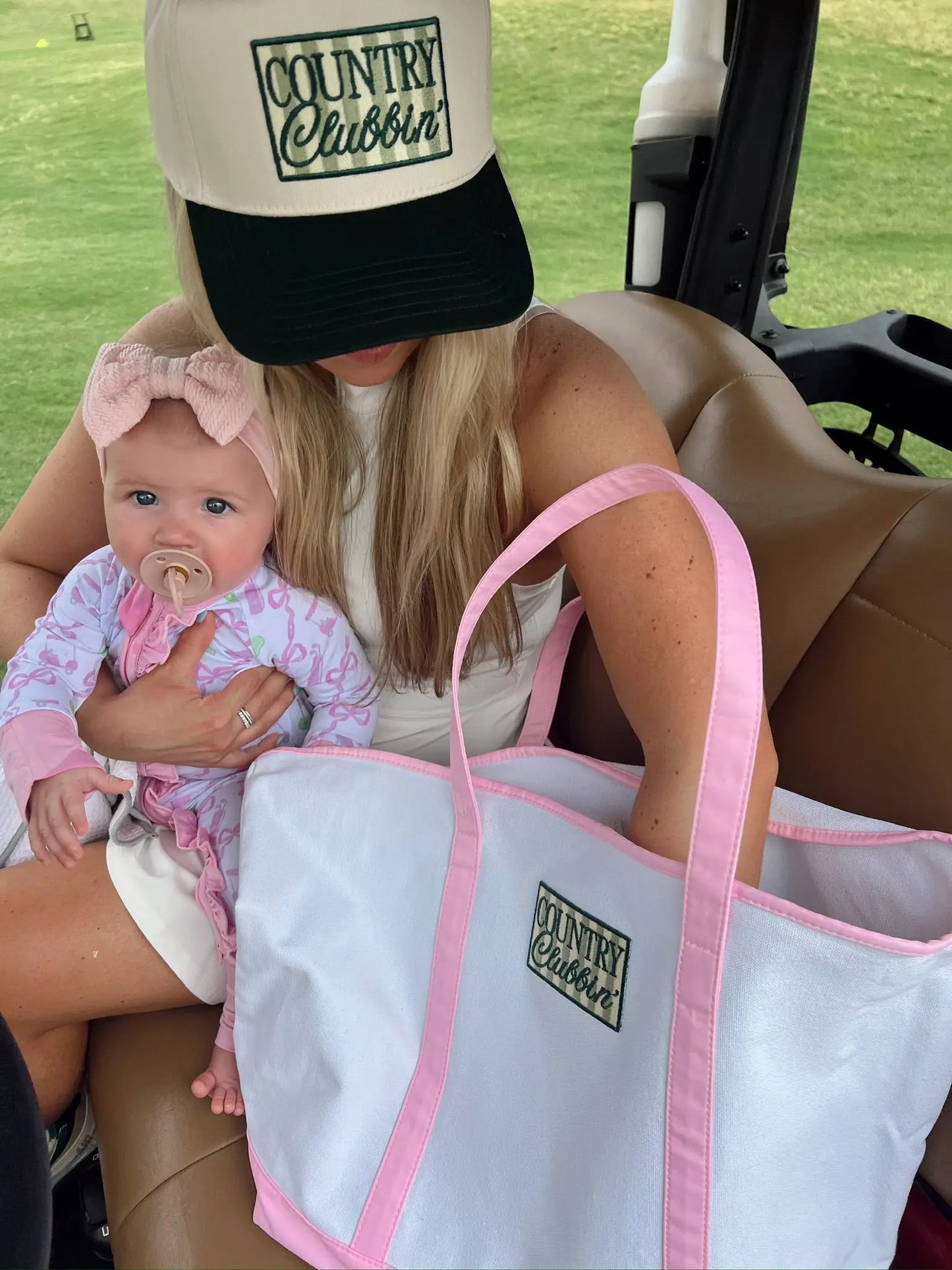 Country Clubbin' - Pink Canvas Tote KenzKustomz