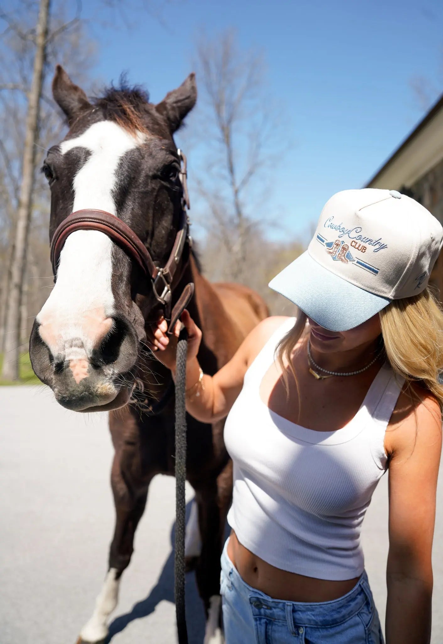 Cowboy Country Club - Denim Vintage Trucker Hat KenzKustomz