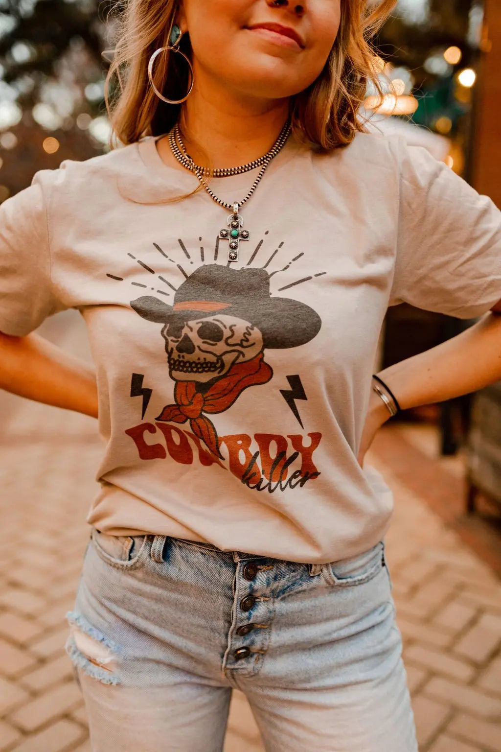 Cowboy Killer Skull Graphic Tee Wild Junkie