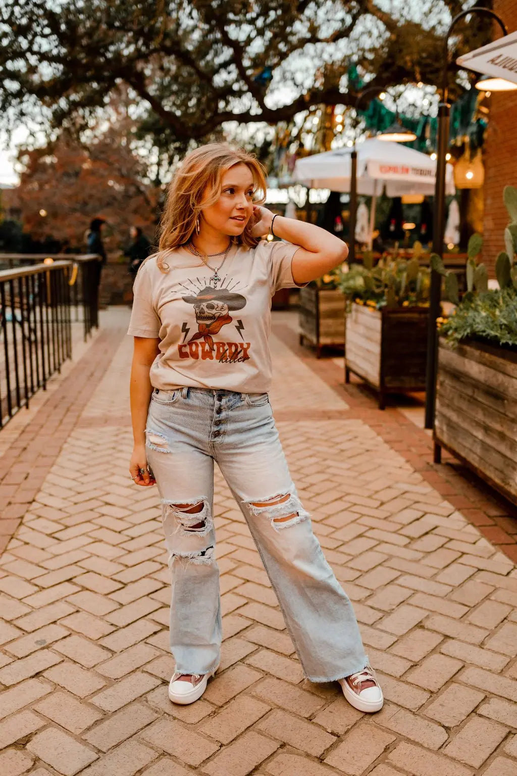 Cowboy Killer Skull Graphic Tee Wild Junkie