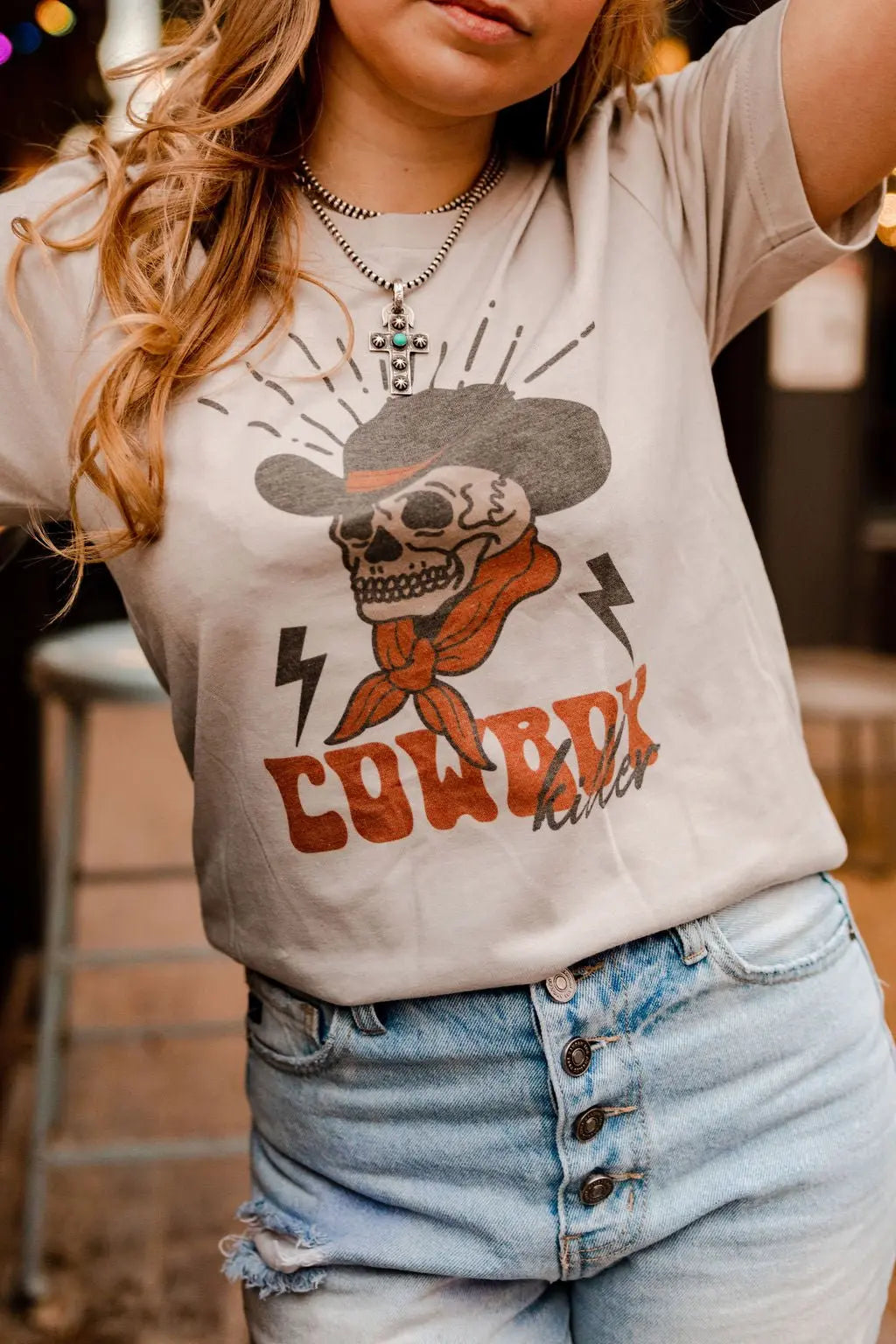 Cowboy Killer Skull Graphic Tee Wild Junkie