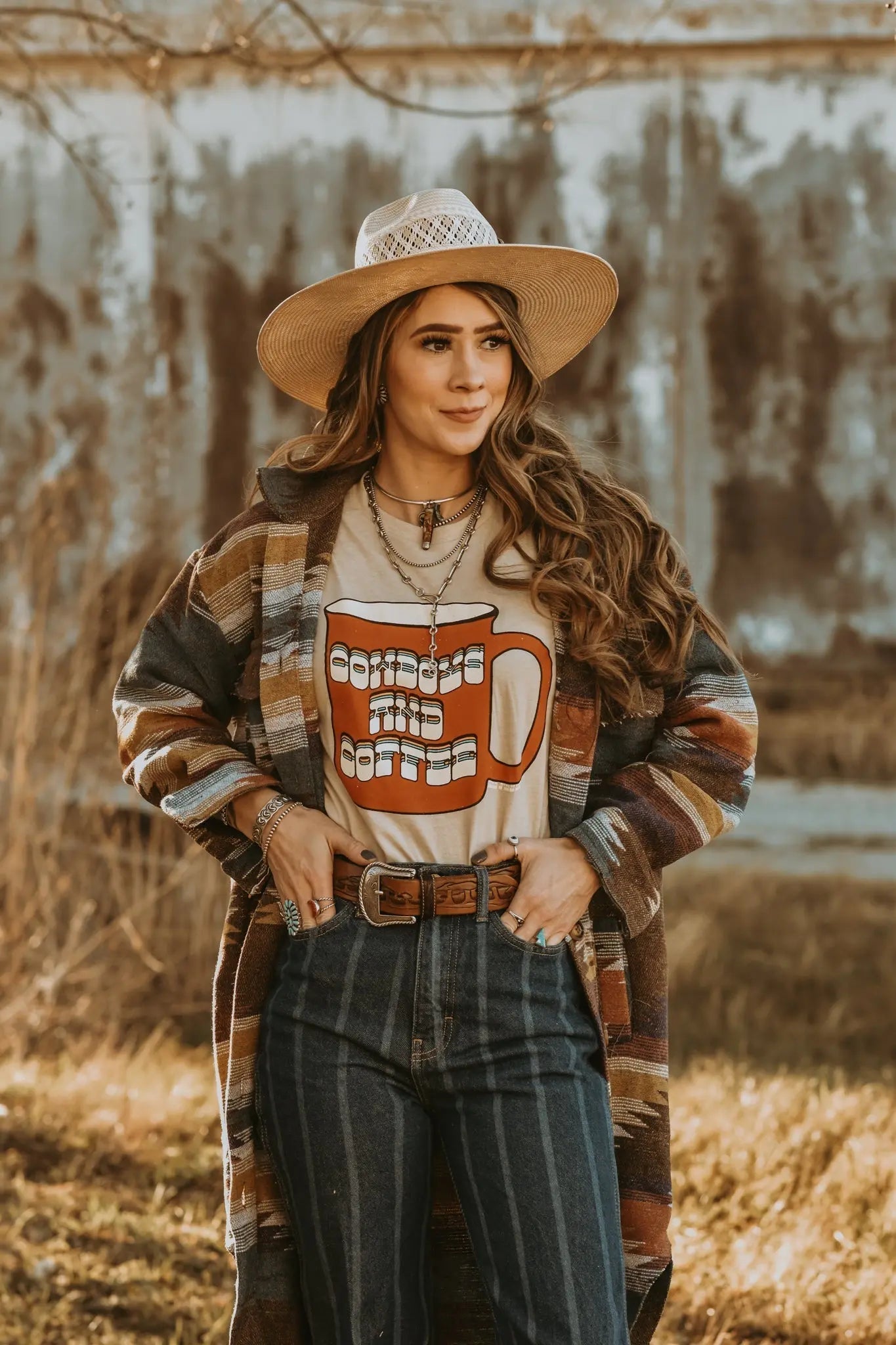 Cowboys and Coffee Cup Graphic Tee Wild Junkie