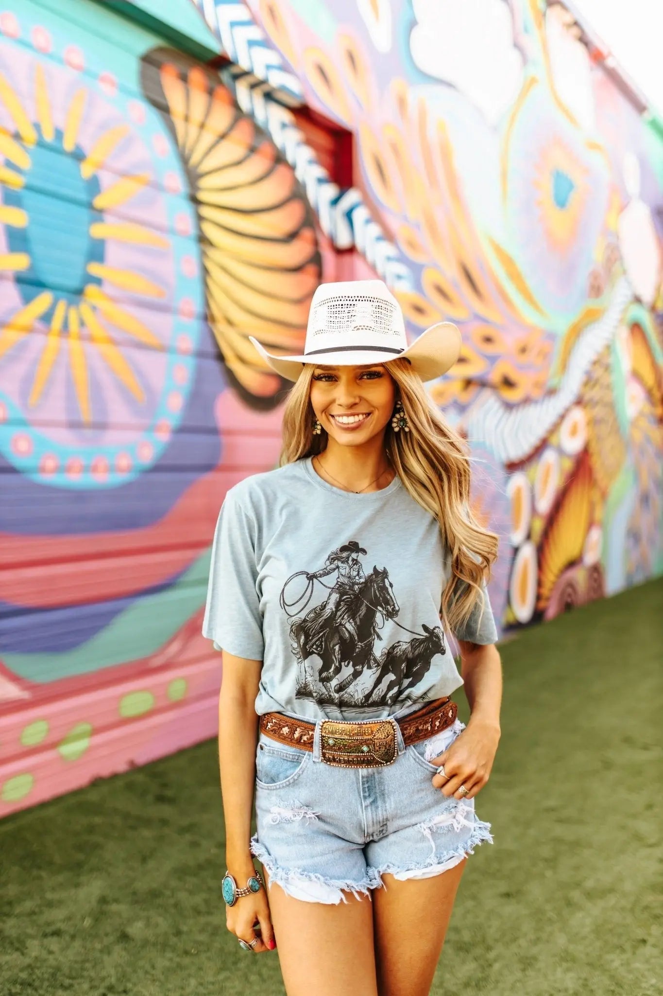 Cowgirl Calf Roper Graphic Tee Wild Junkie
