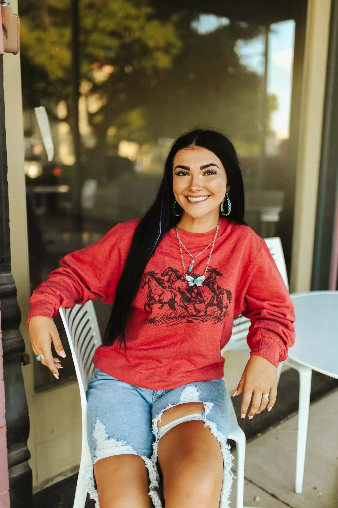 Cowgirl Rider Graphic Sweatshirt Wild Junkie