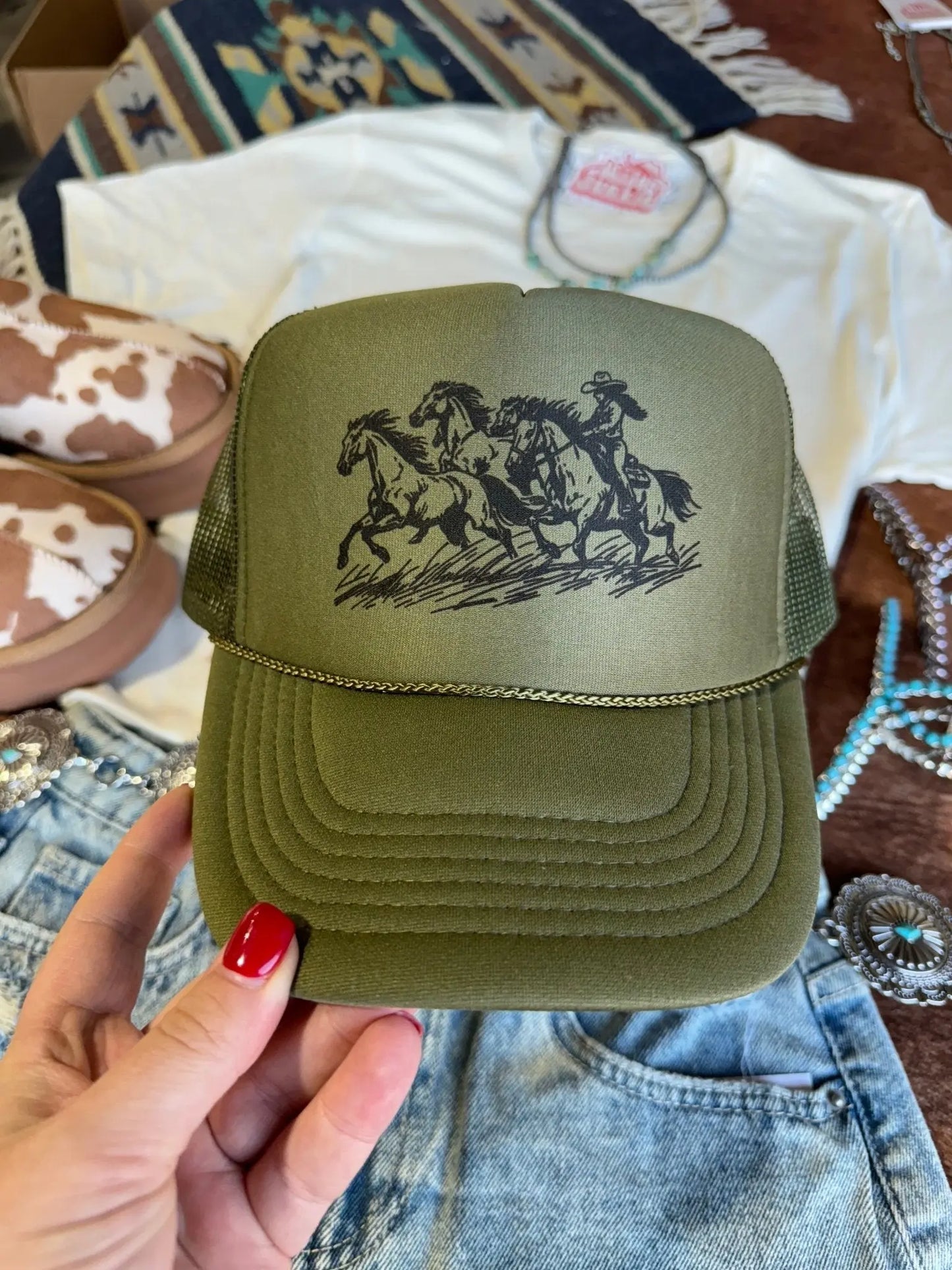 Cowgirl Rider Trucker Hat Wild Junkie