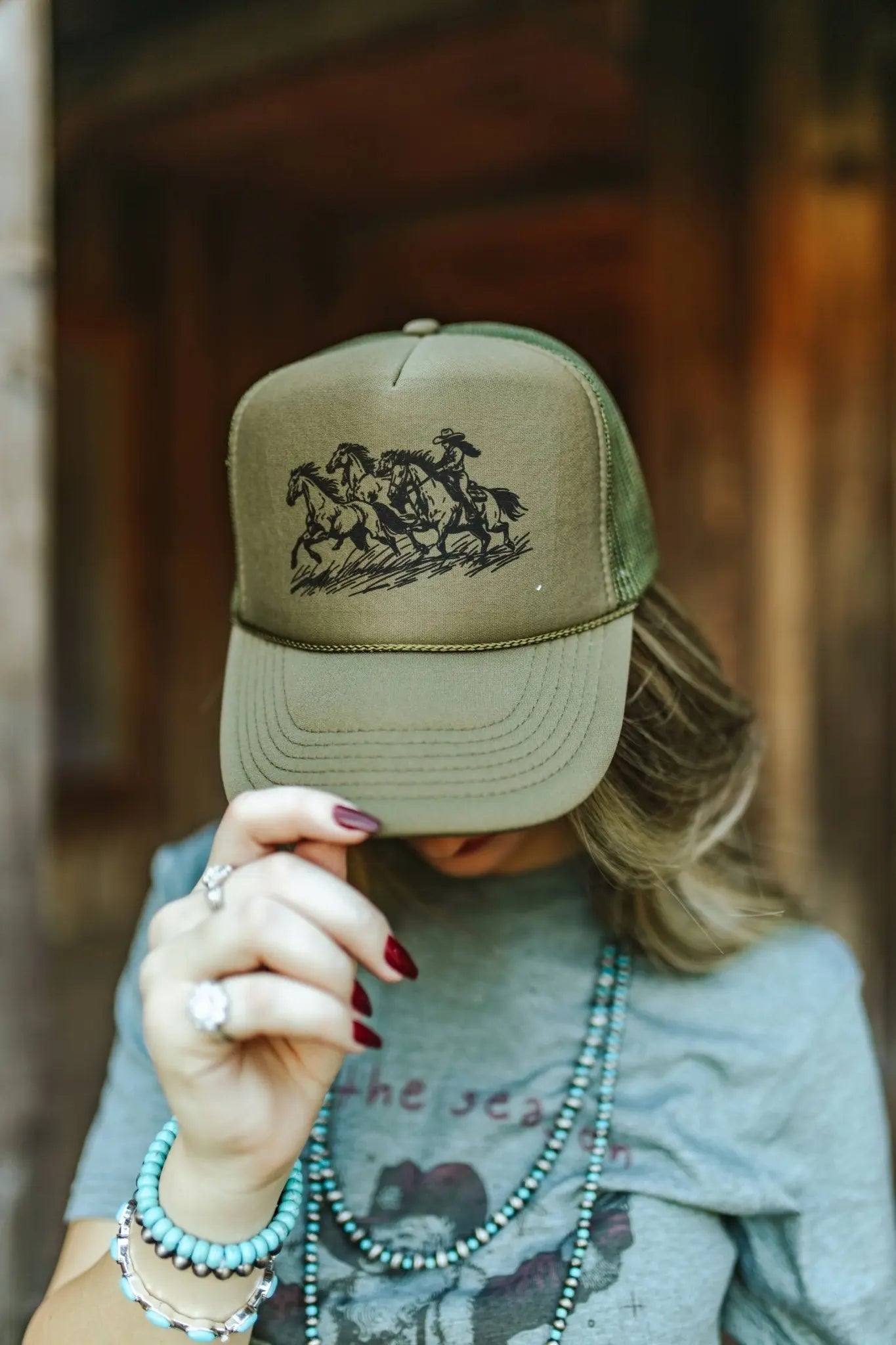 Cowgirl Rider Trucker Hat Wild Junkie