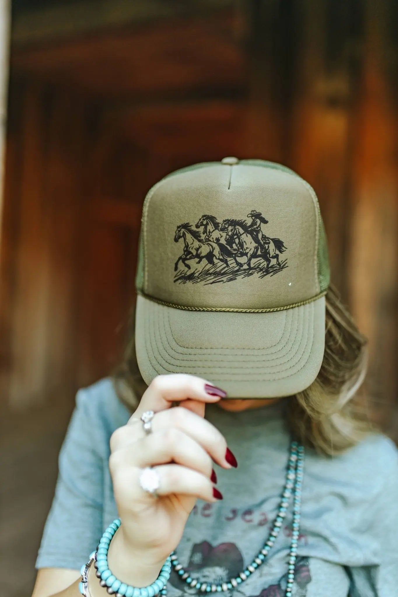 Cowgirl Rider Trucker Hat Wild Junkie
