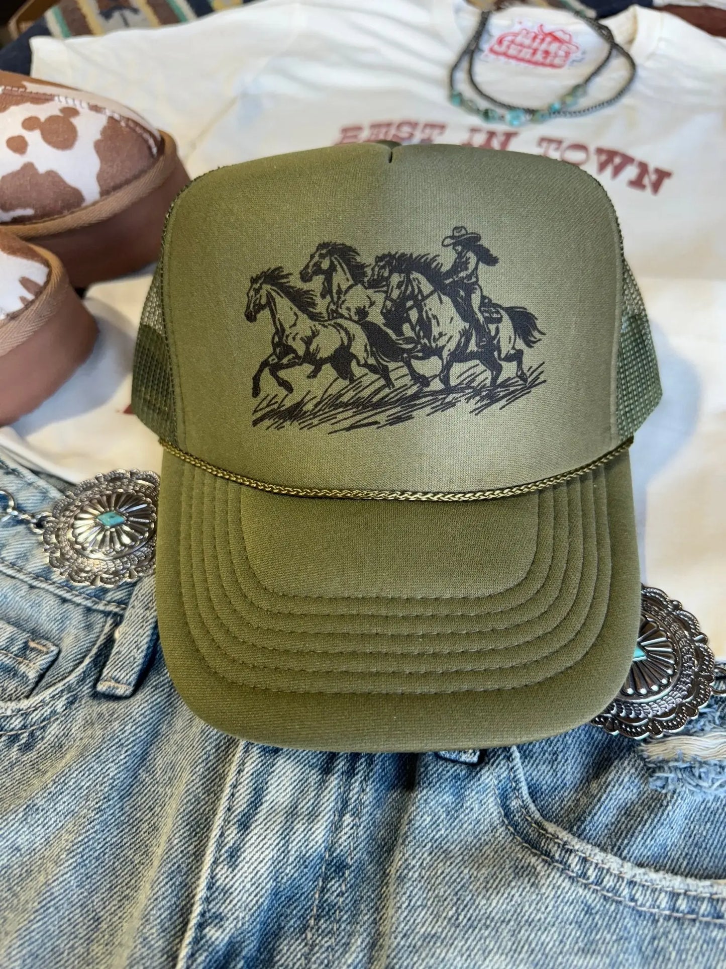 Cowgirl Rider Trucker Hat Wild Junkie