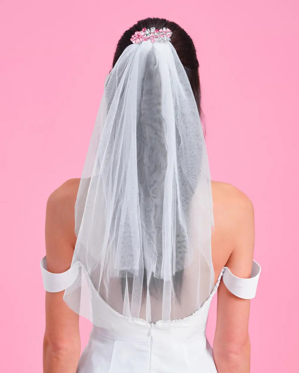 Crystal Bouquet Veil - flower crystal veil xo, Fetti