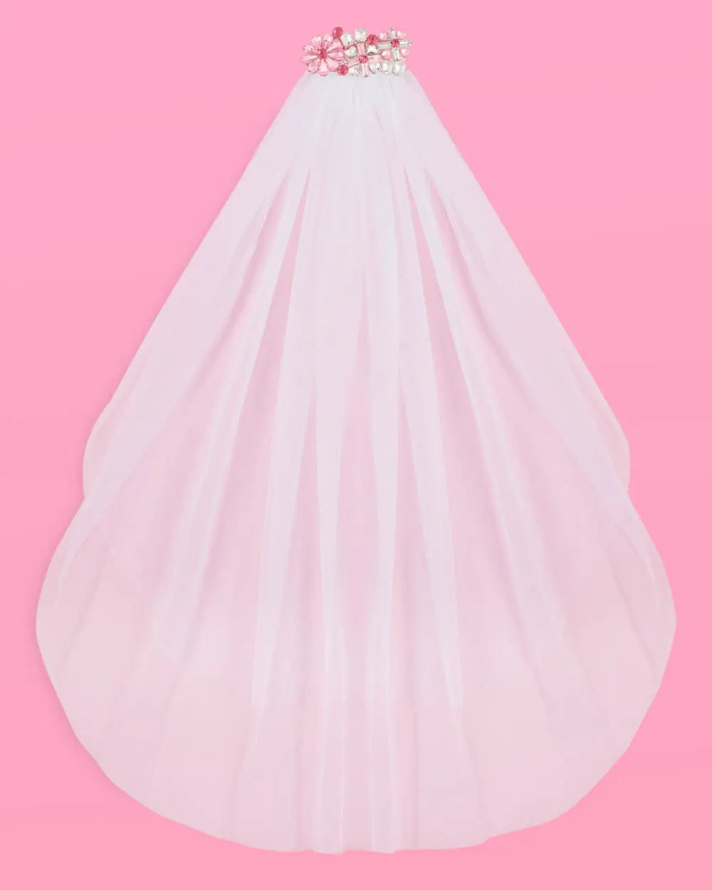 Crystal Bouquet Veil - flower crystal veil xo, Fetti