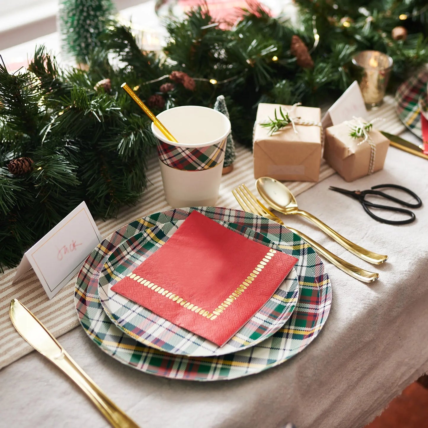 Dark Red Brushstroke Napkins (25 per pack) Coterie