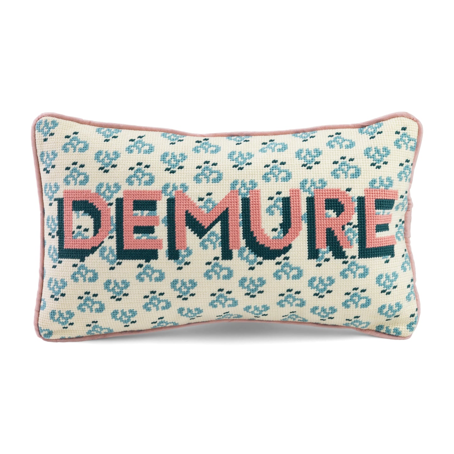 Demure Needlepoint Pillow Furbish Studio