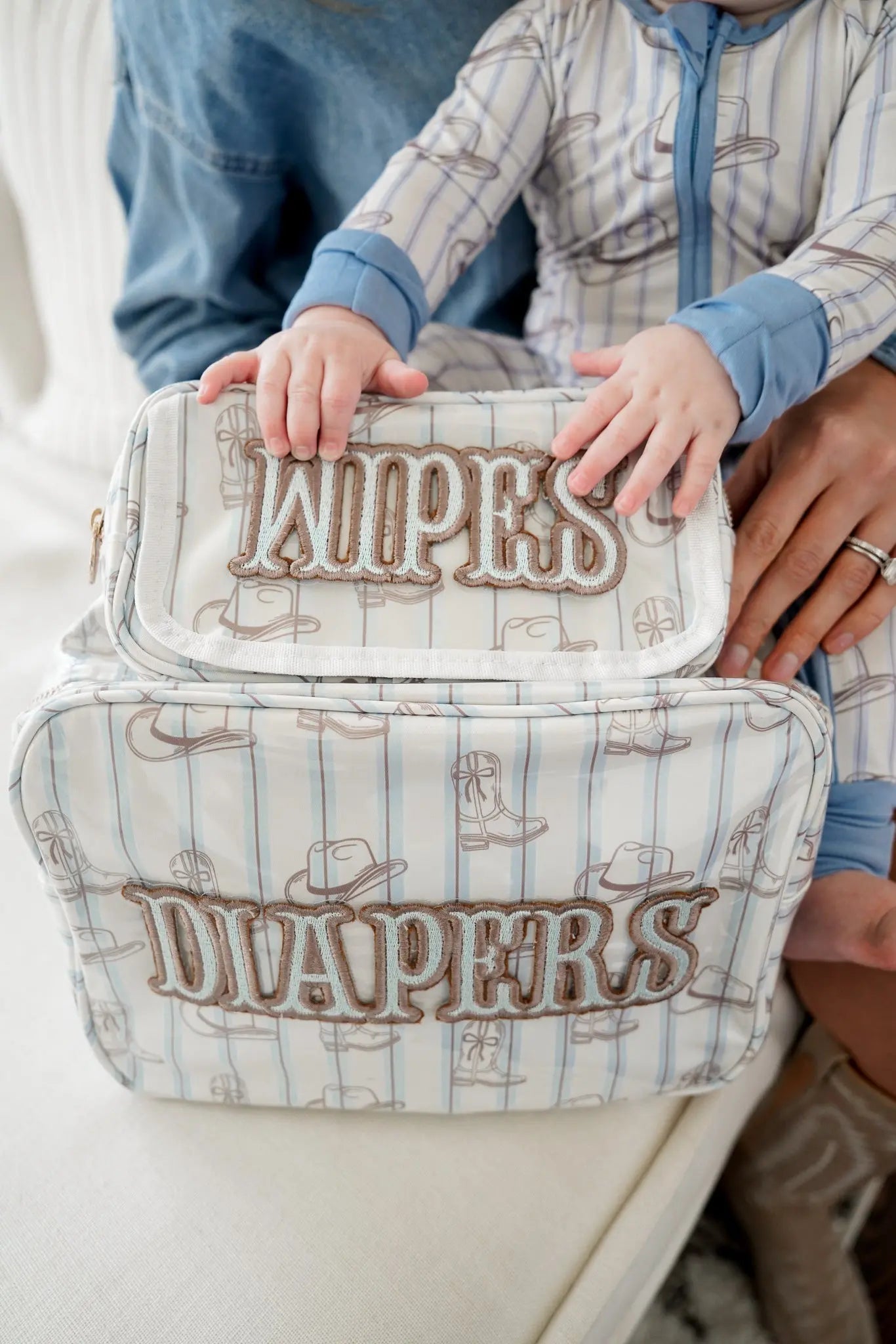 Diapers XL - Western Blues Clear Coat Bag KenzKustomz