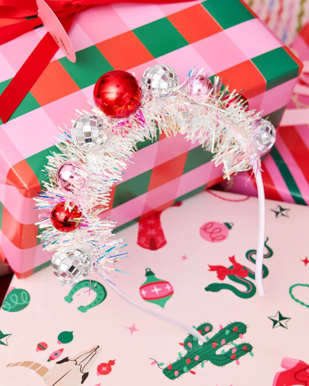 Disco Christmas Headband - ornaments + fringe headband xo, Fetti