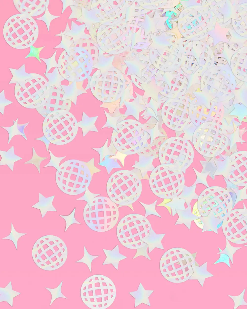 Disco Confetti - 200 pc iridescent foil confetti xo, Fetti