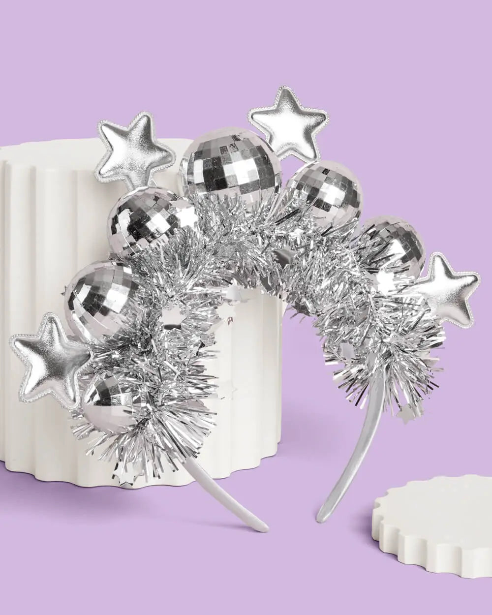 Disco Stars Headband - silver fringe headband xo, Fetti