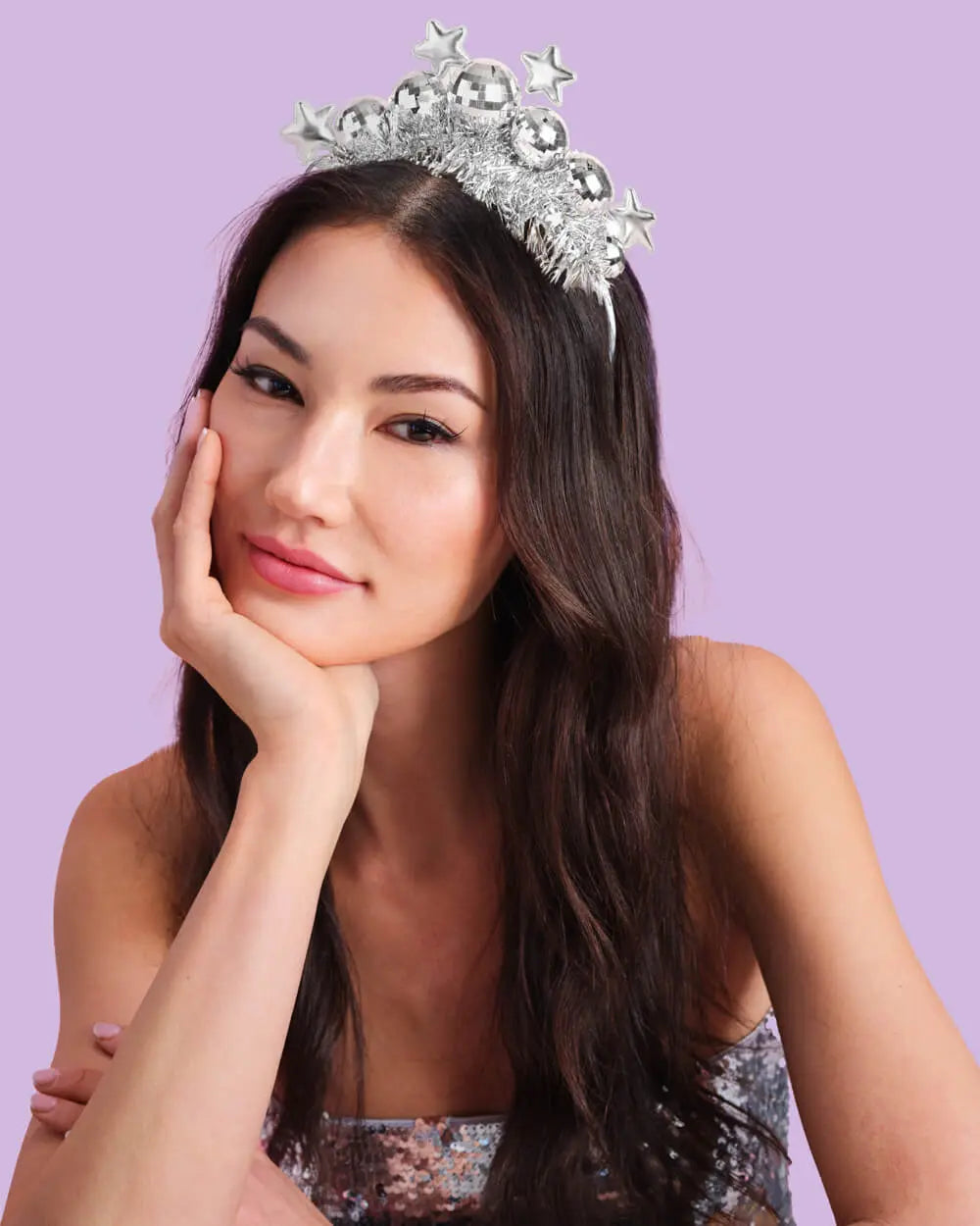 Disco Stars Headband - silver fringe headband xo, Fetti