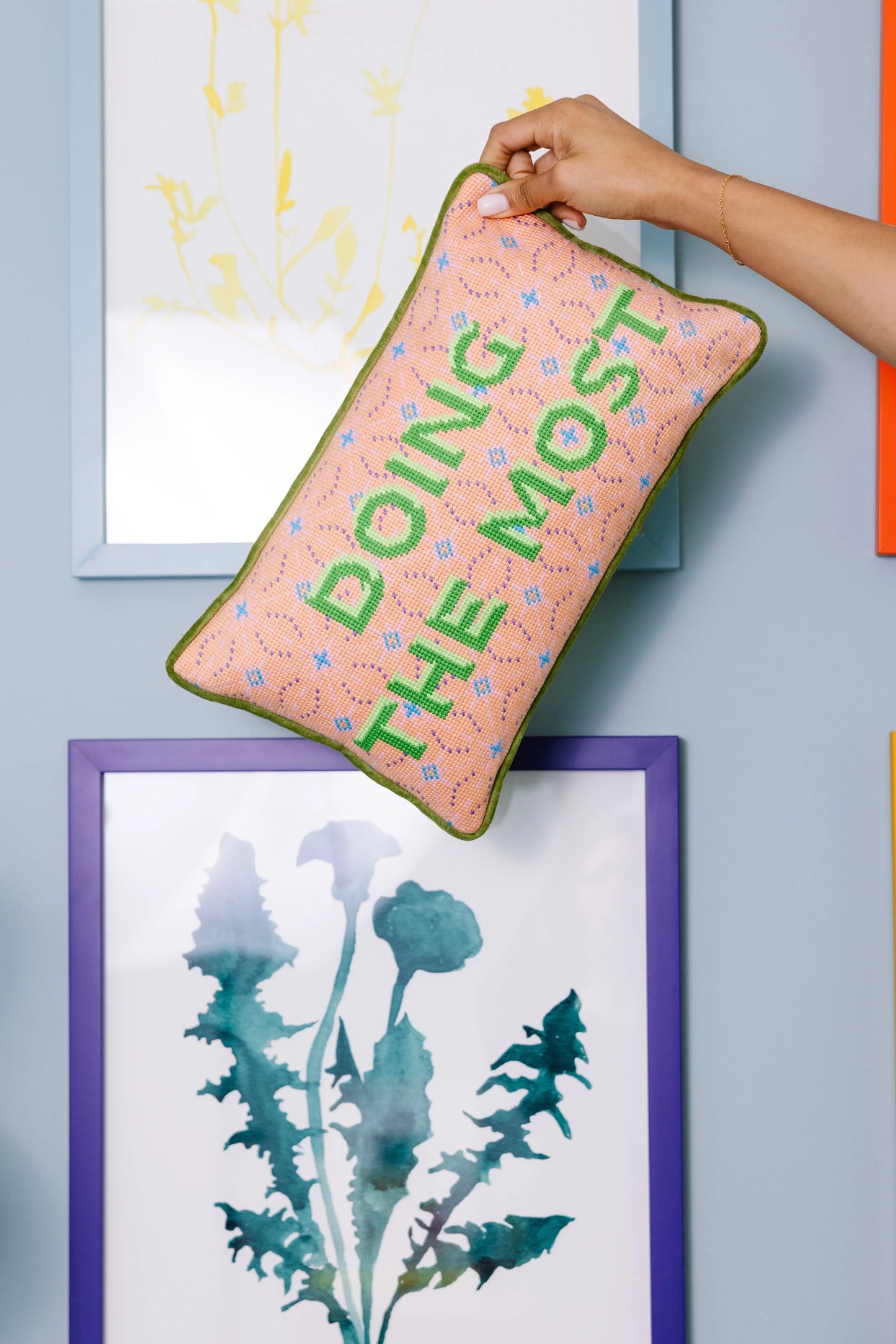 Doing the Most Needlepoint Pillow Furbish Studio