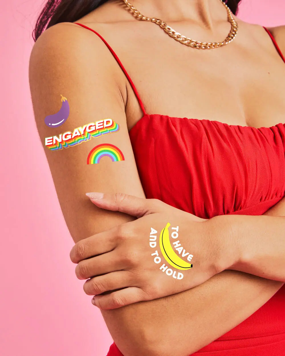 Engayged Tats - 58 foil temporary tattoos xo, Fetti