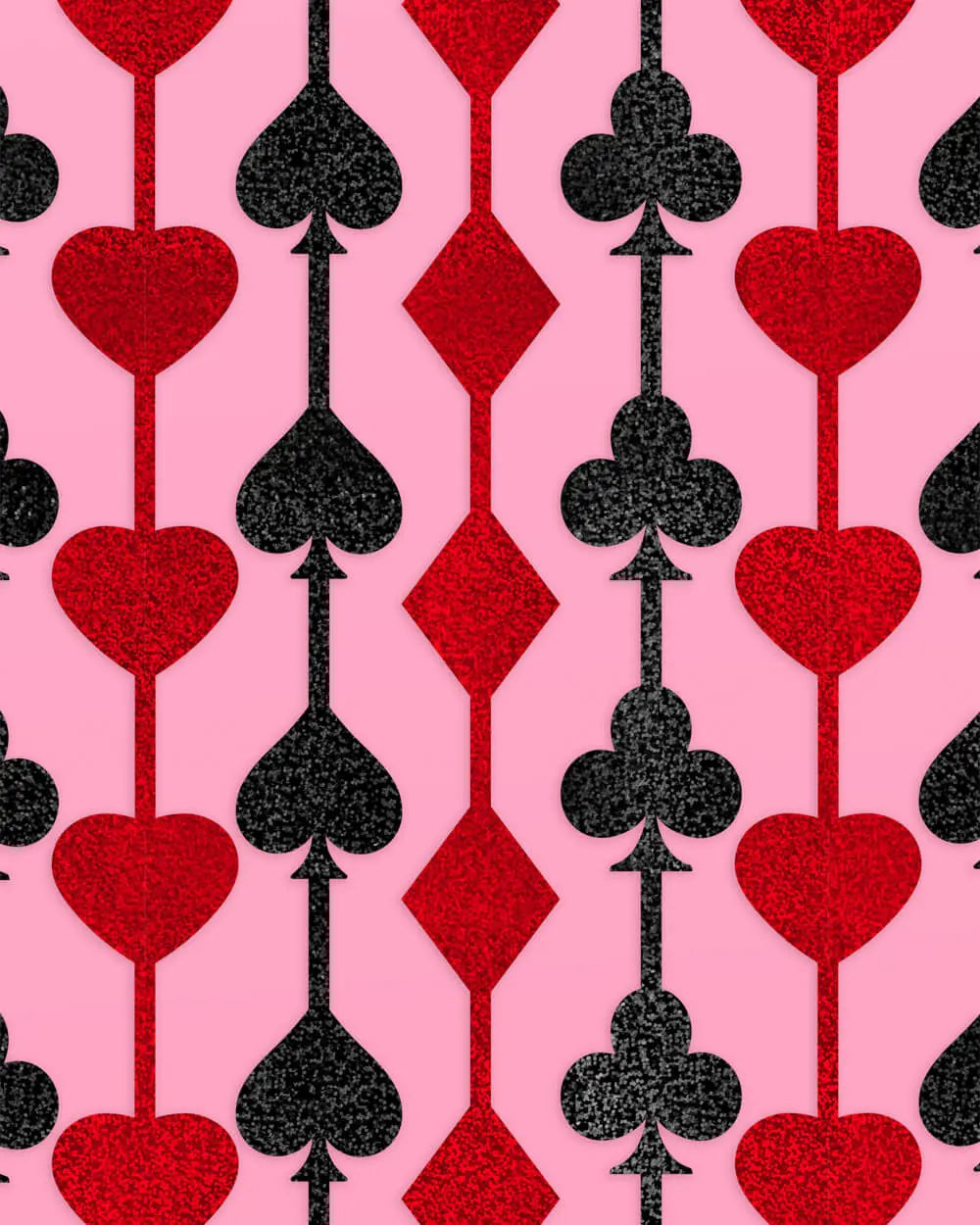 Feeling Lucky Curtain - red and black foil curtain xo, Fetti