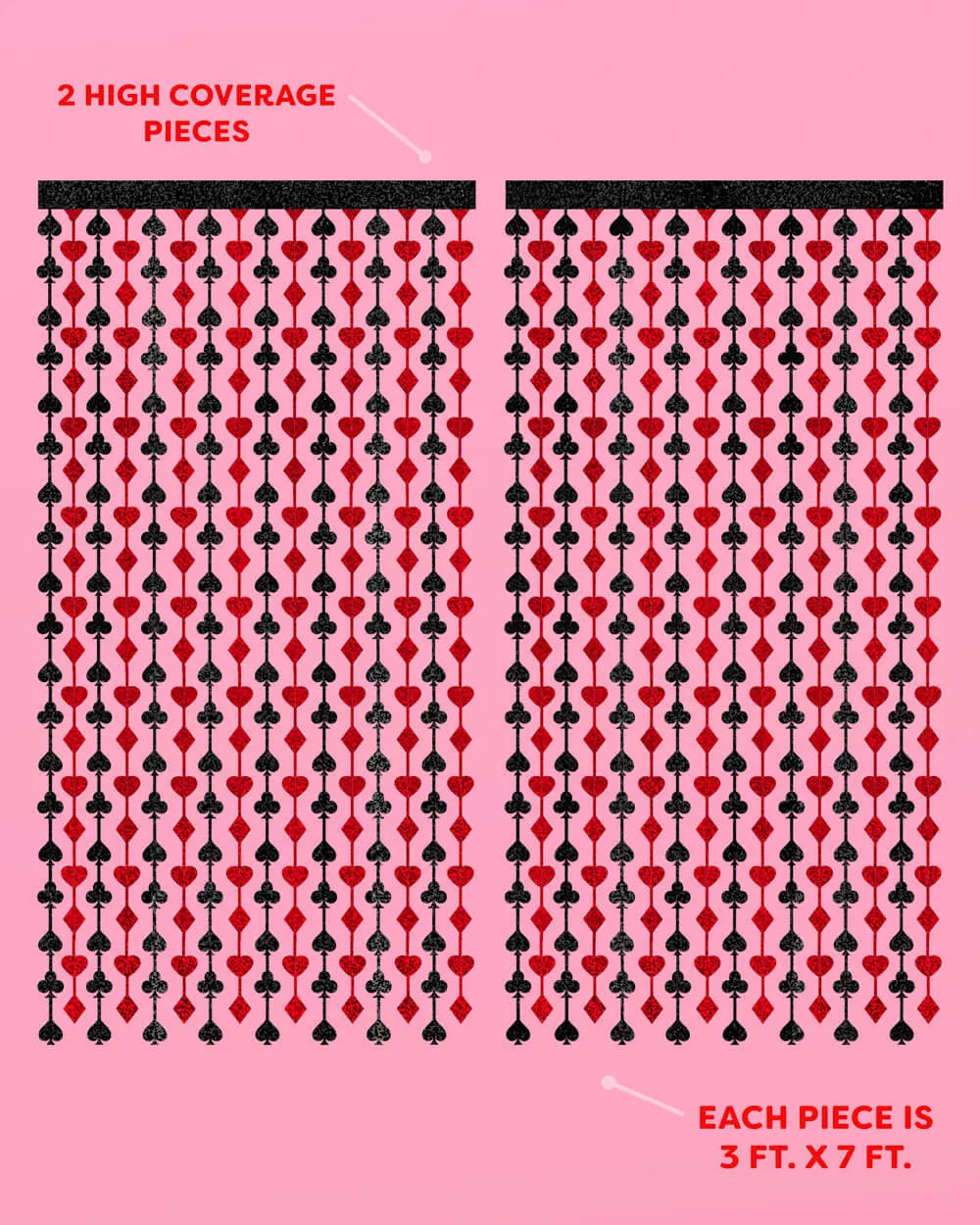 Feeling Lucky Curtain - red and black foil curtain xo, Fetti