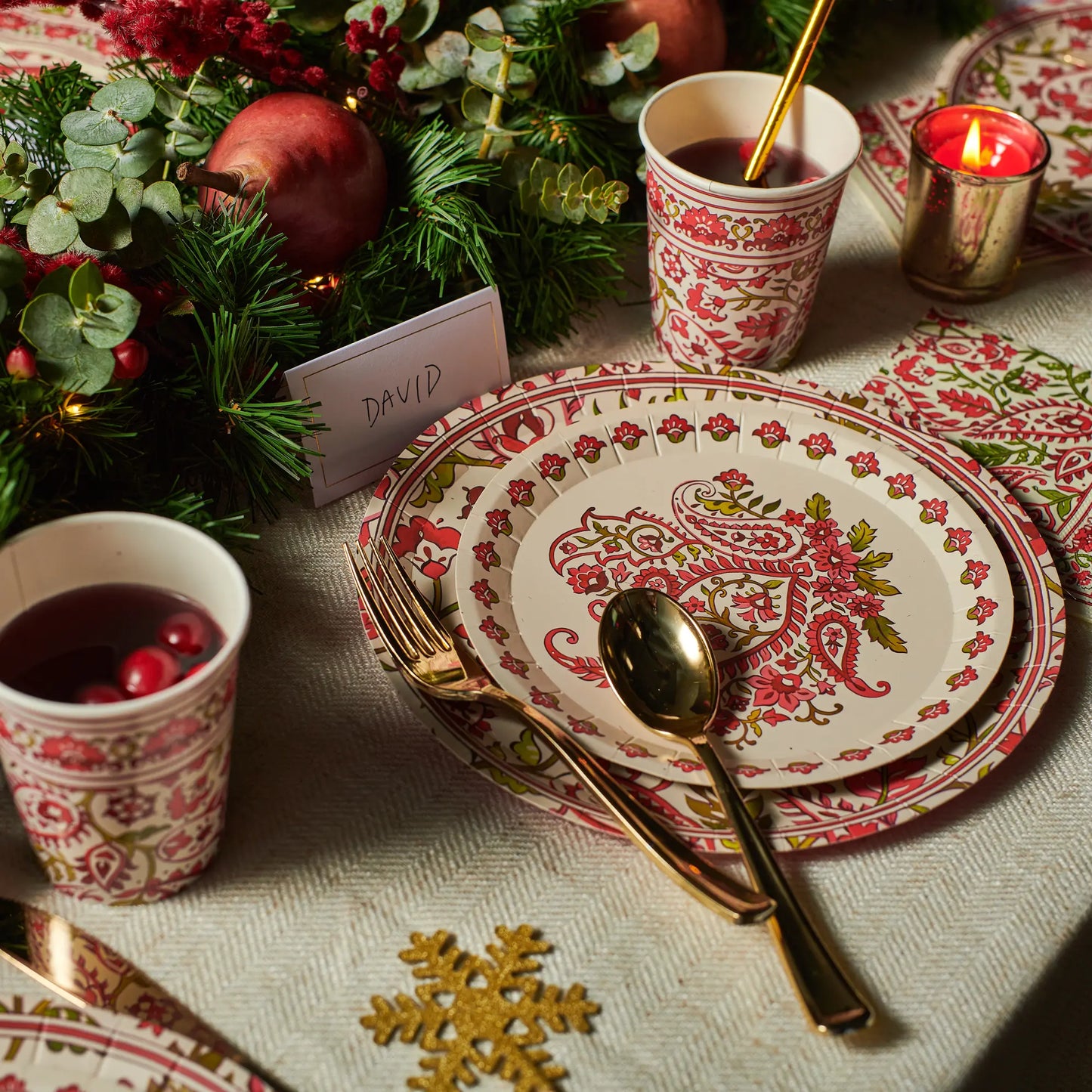 Festive Paisley Cups (10 per pack) Coterie