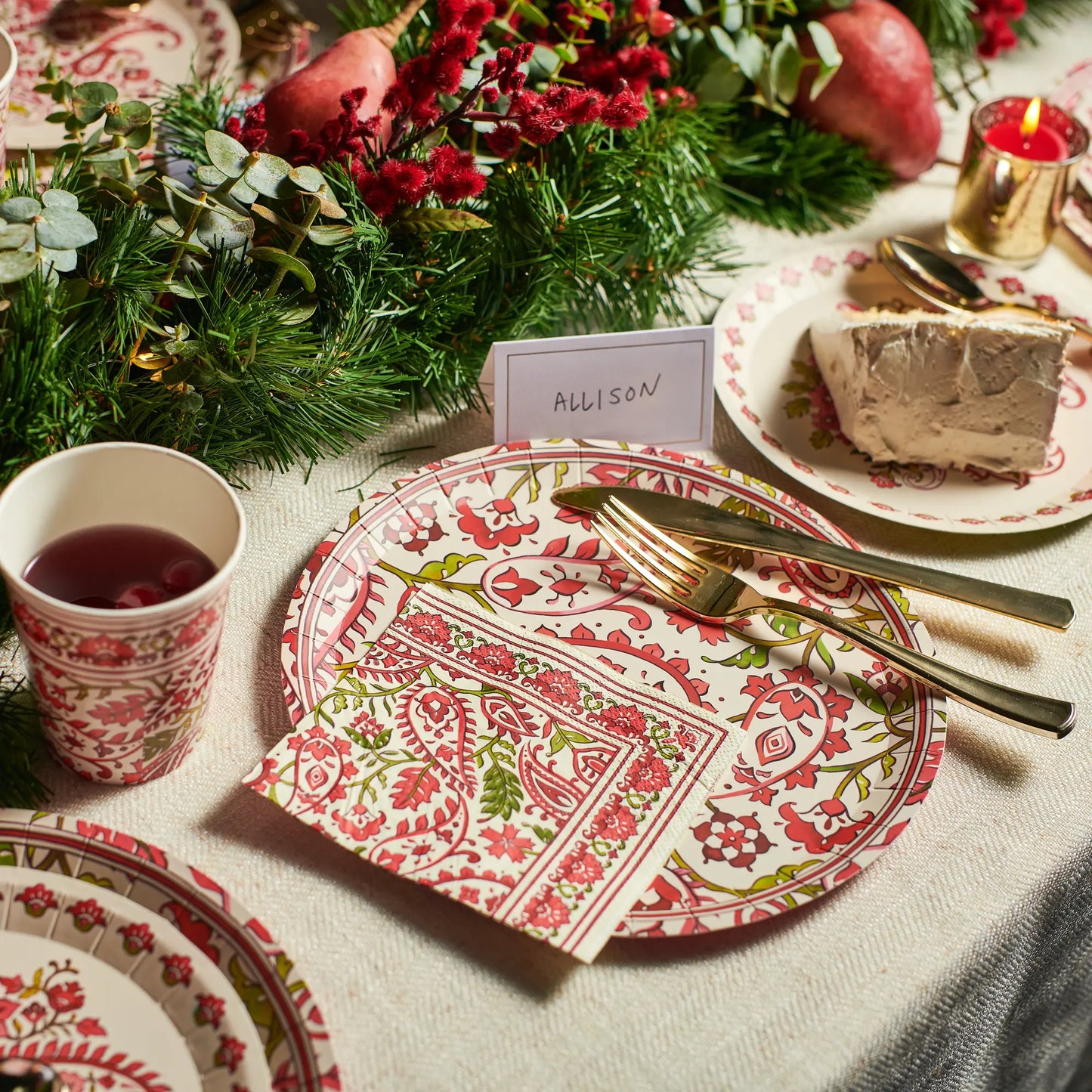 Festive Paisley Large Plates (10 per pack) Coterie