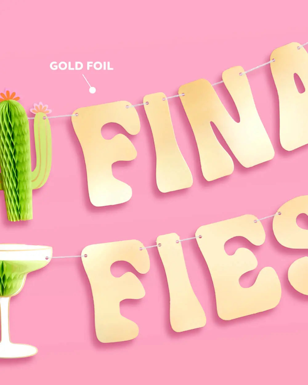 Final Fiesta Banner - 3D paper banner xo, Fetti