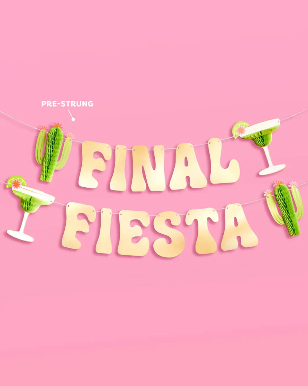 Final Fiesta Banner - 3D paper banner xo, Fetti