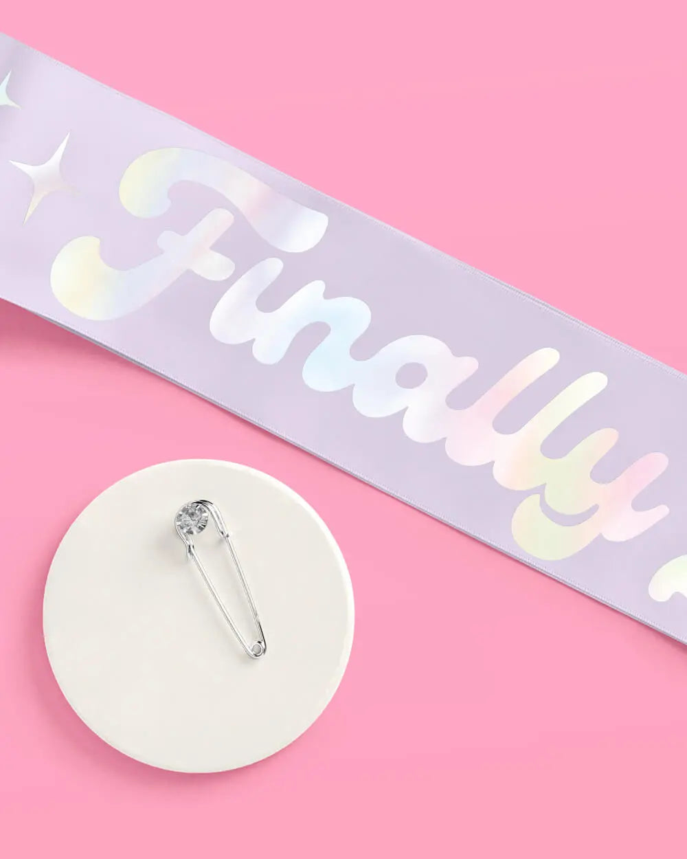 Finally 21 Sash - purple silk + foil xo, Fetti
