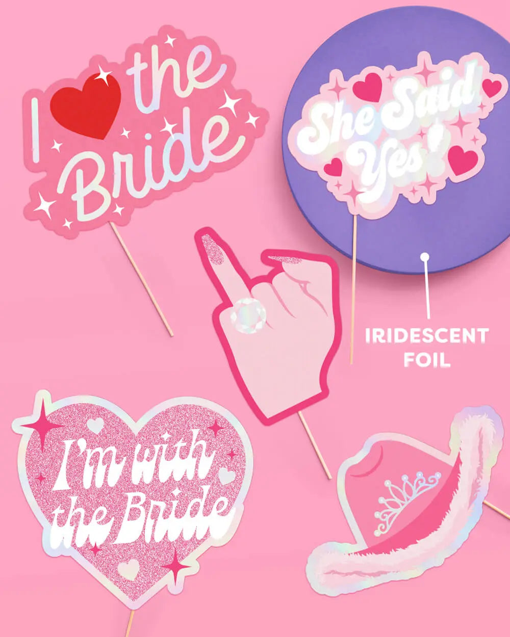 Future Mrs. Props - 24 pc. photo booth set xo, Fetti