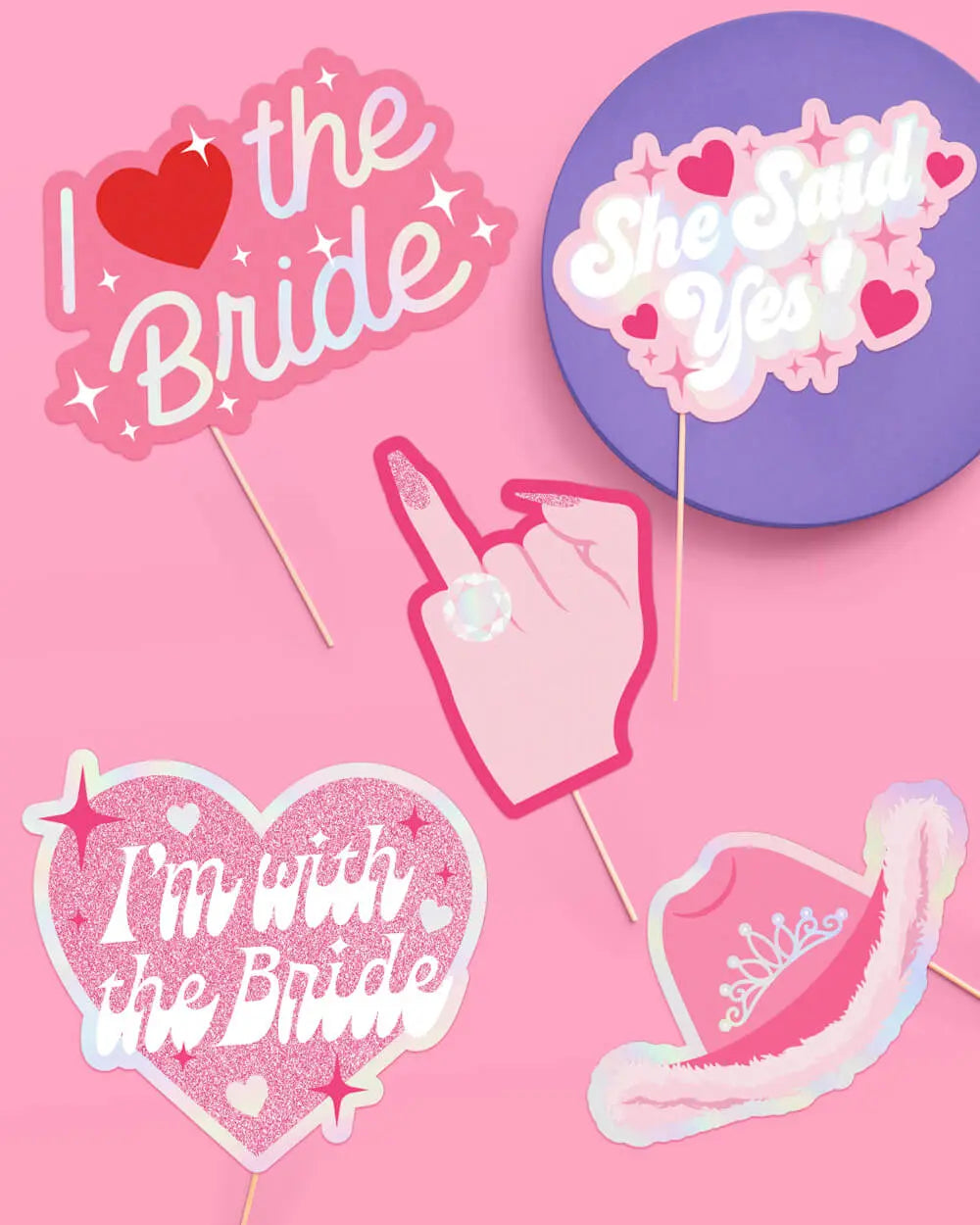 Future Mrs. Props - 24 pc. photo booth set xo, Fetti