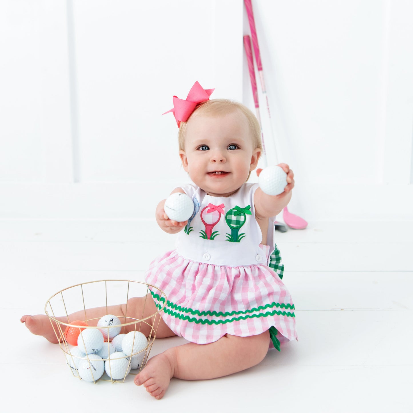 Hole-In-One First Birthday Girls Reversible Golf Bubble - Latchkey