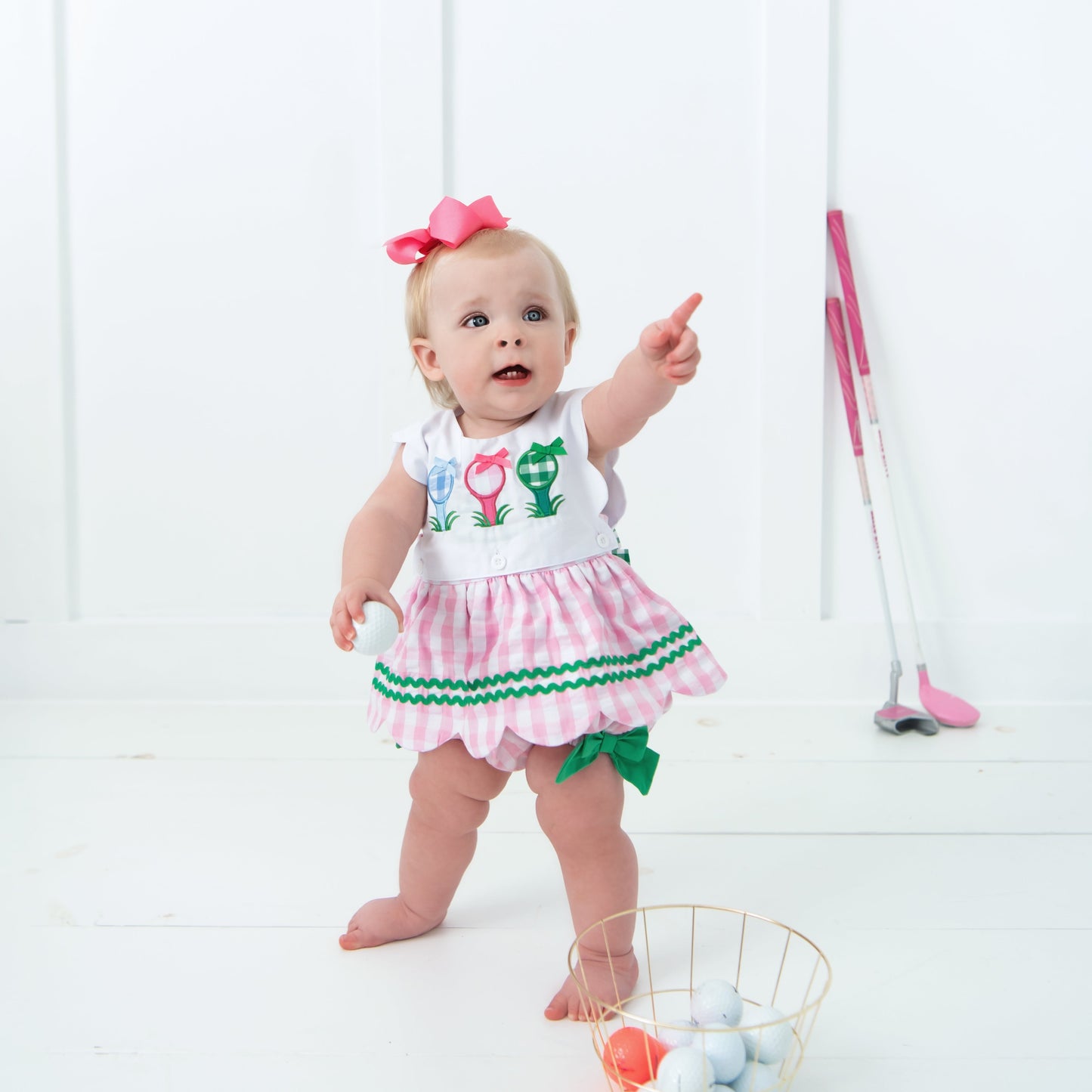 Hole-In-One First Birthday Girls Reversible Golf Bubble - Latchkey
