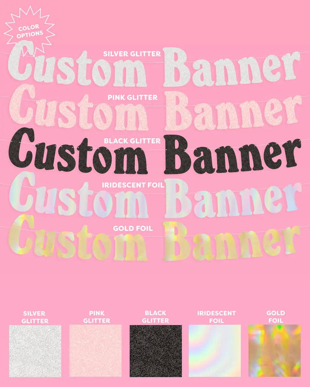 Gatsby Custom Banner - customizable banner xo, Fetti