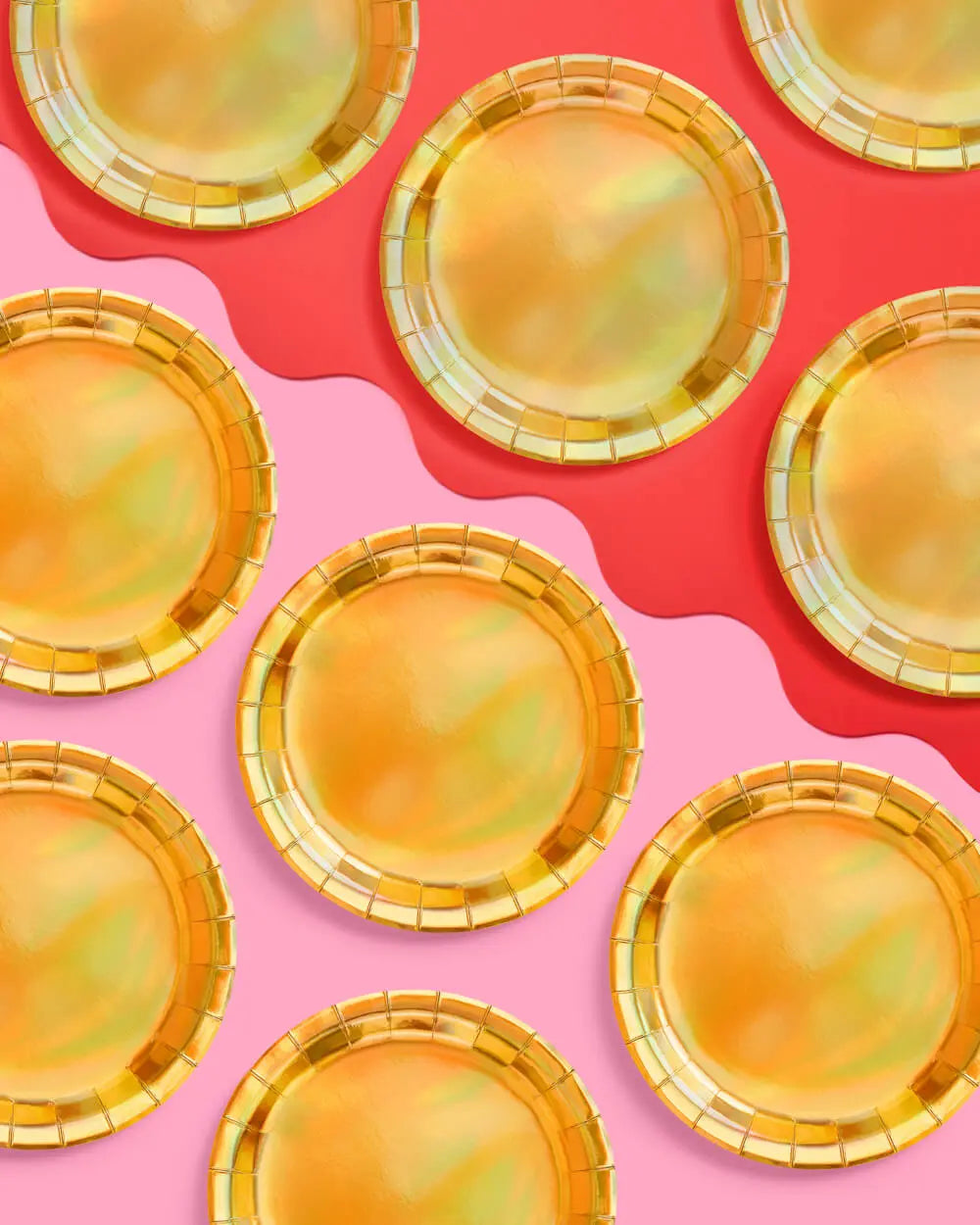 Golden Plates - 25 paper plates xo, Fetti
