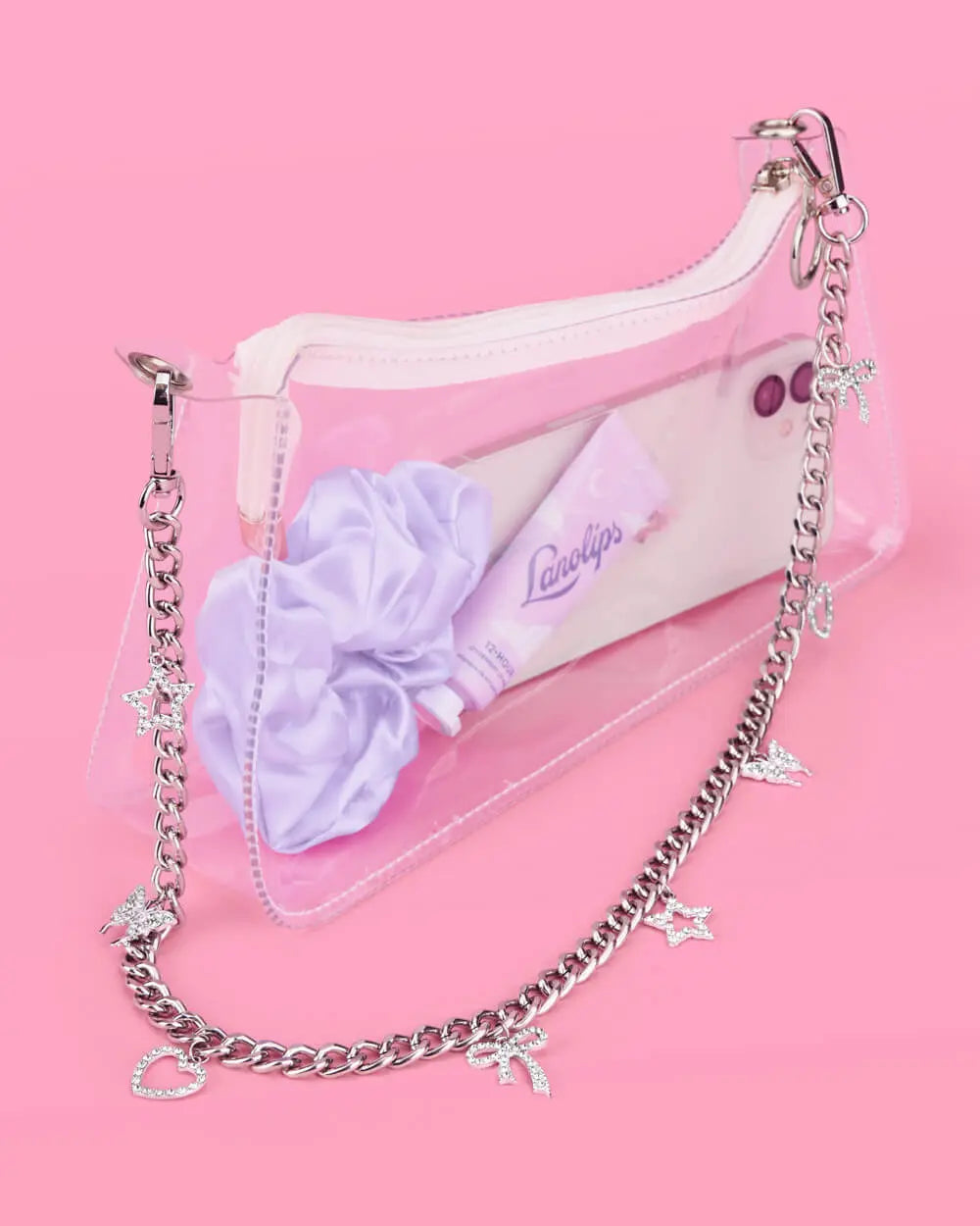 Good Idea Concert Strap - 23" chain + rhinestone charms xo, Fetti