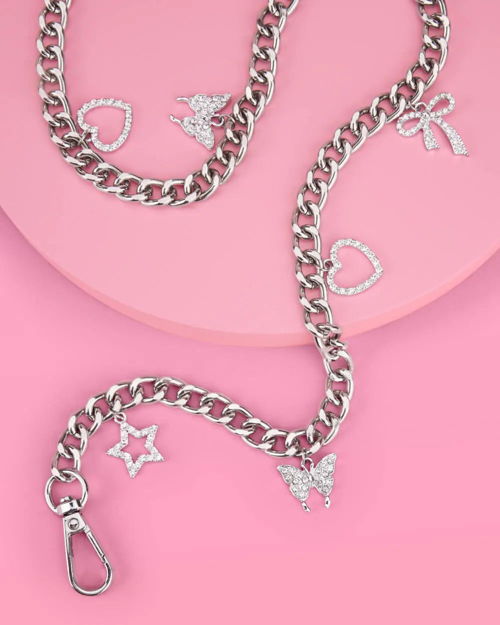 Good Idea Concert Strap - 23" chain + rhinestone charms xo, Fetti