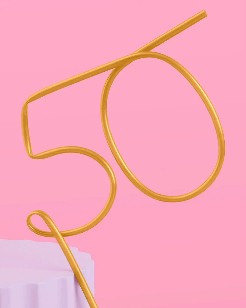 Half Way There Straw - XL gold 50 straw xo, Fetti