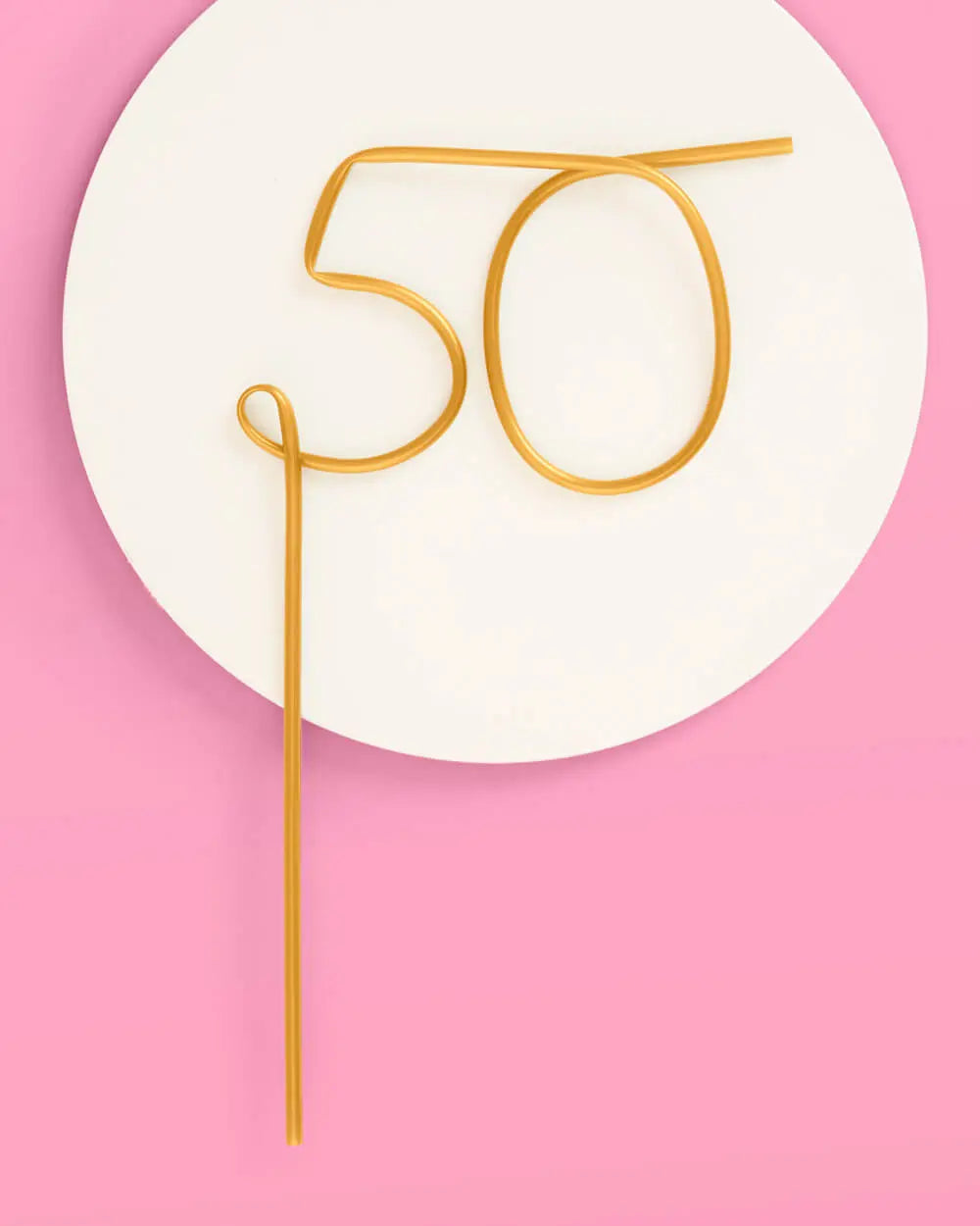 Half Way There Straw - XL gold 50 straw xo, Fetti