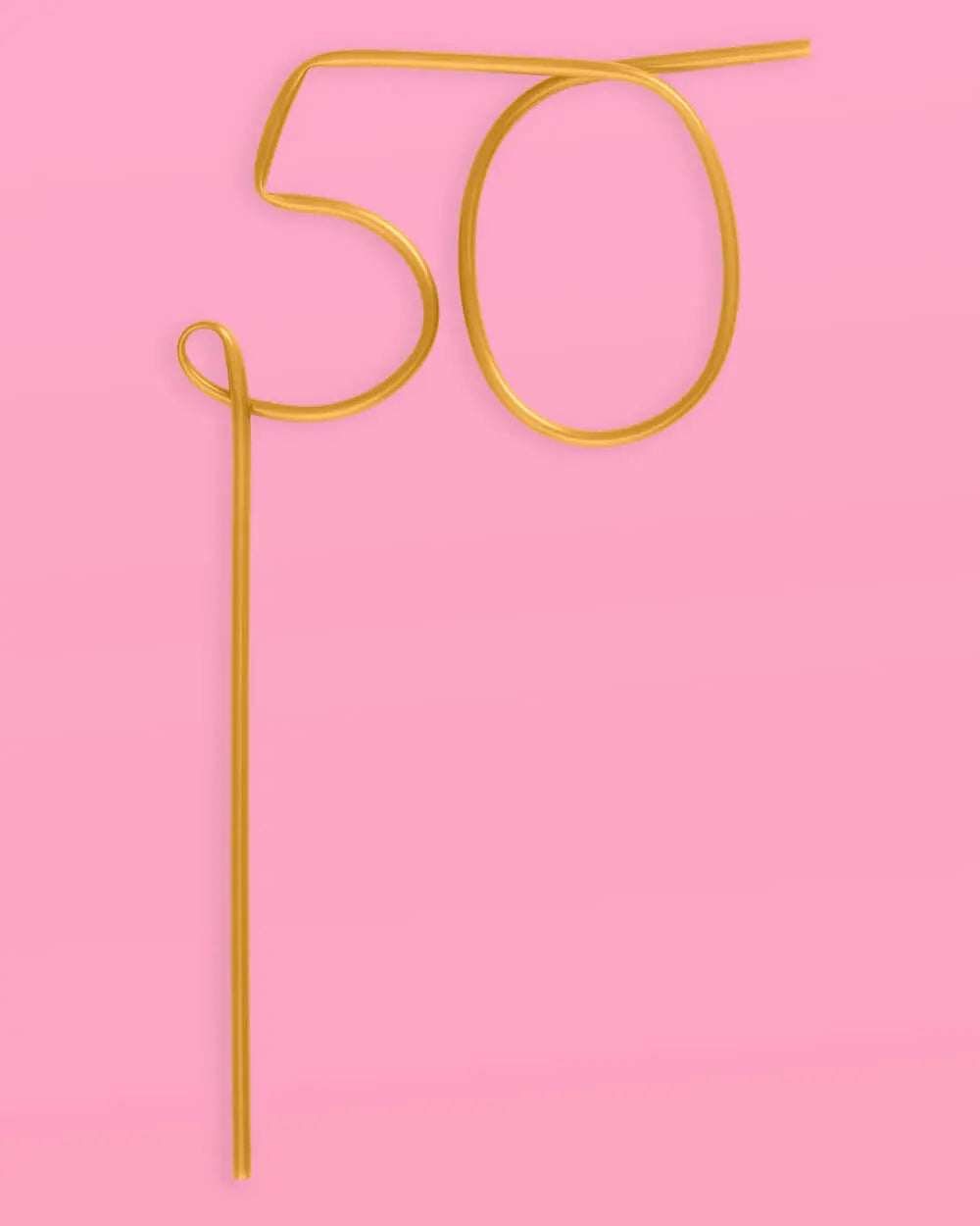 Half Way There Straw - XL gold 50 straw xo, Fetti