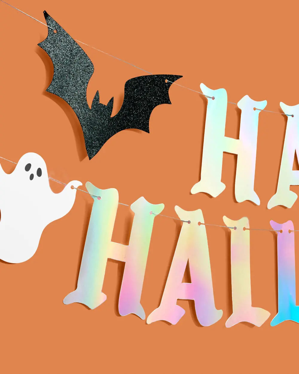 Happy Halloween Banner - iridescent foil banner xo, Fetti